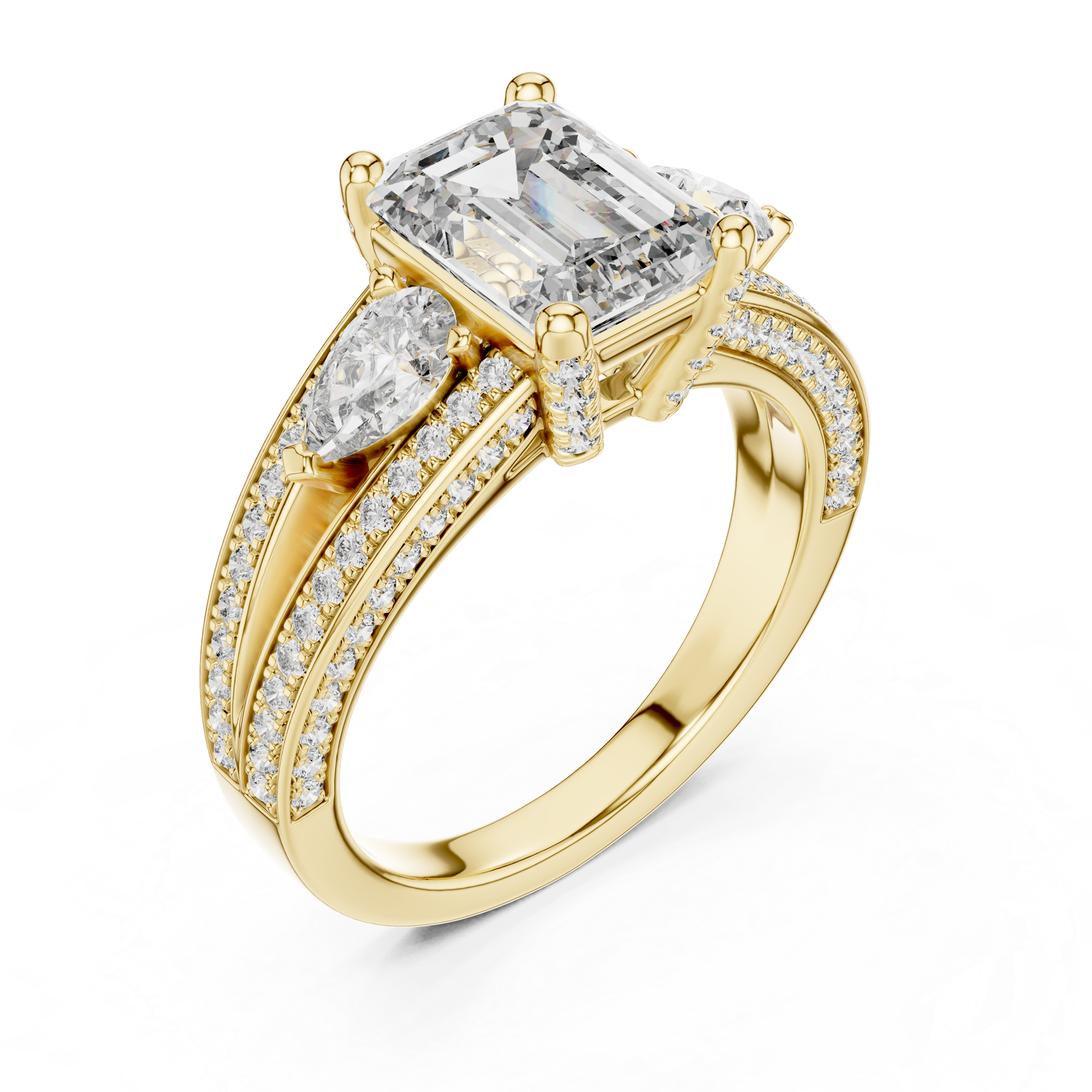 Emerald Lab Grown Diamond Halo Engagement Ring