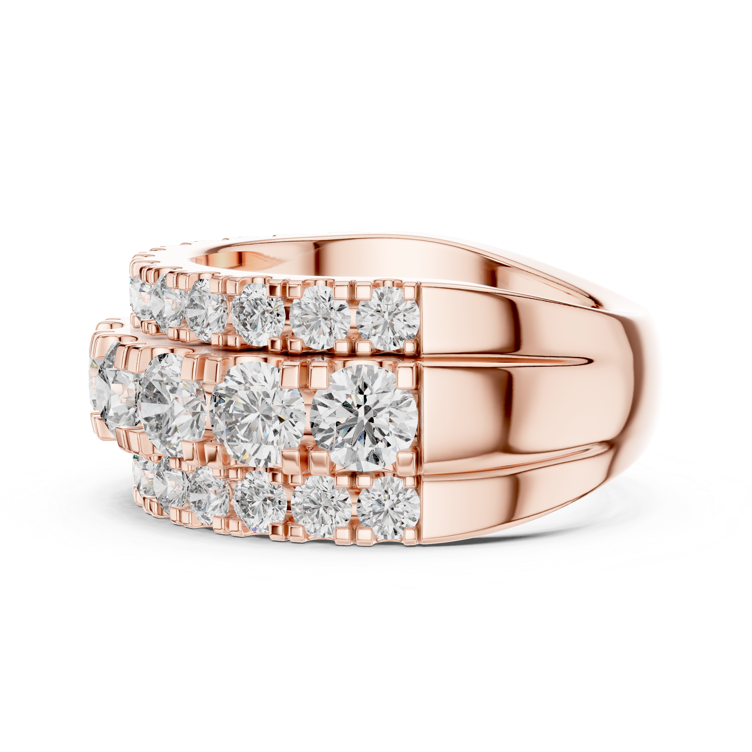 Round Cluster Lab Grown Diamond Wedding Band