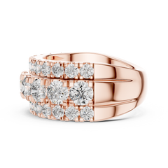 Round Cluster Lab Grown Diamond Wedding Band