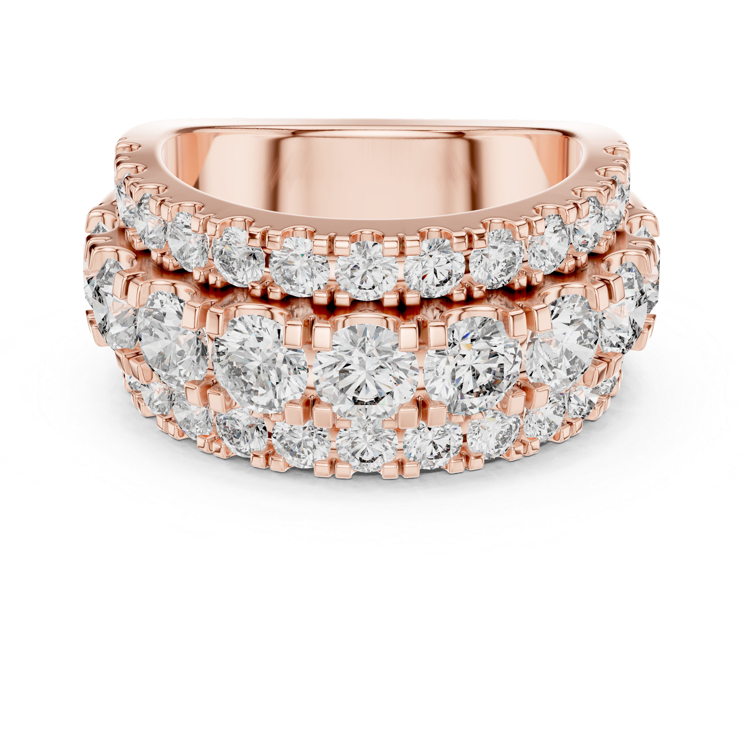 Round Cluster Lab Grown Diamond Wedding Band