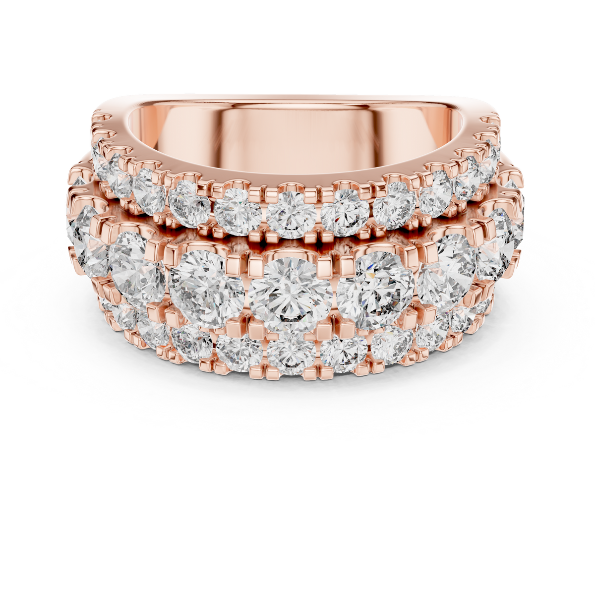 Round Cluster Lab Grown Diamond Wedding Band