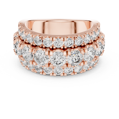 Round Cluster Lab Grown Diamond Wedding Band
