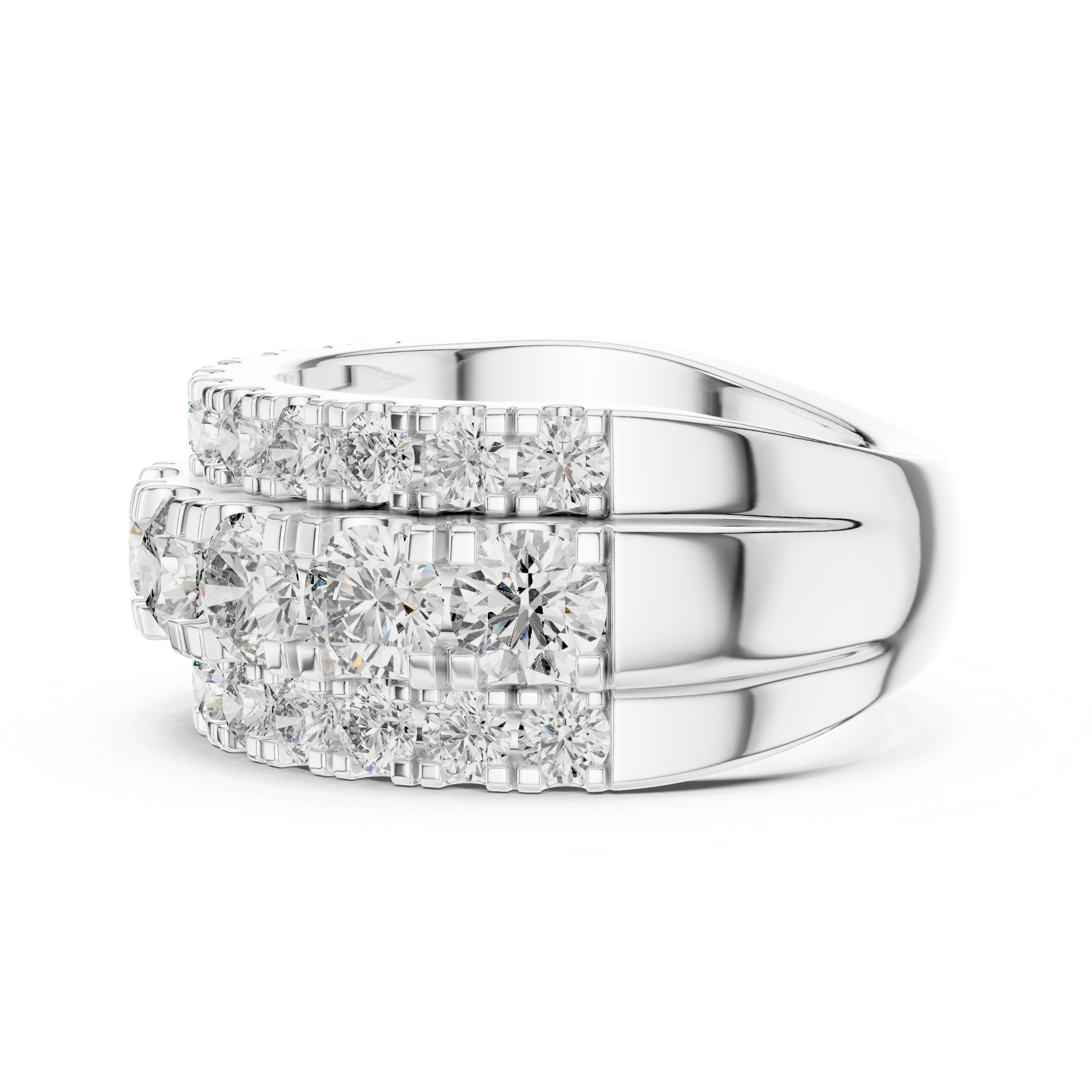 Round Cluster Lab Grown Diamond Wedding Band