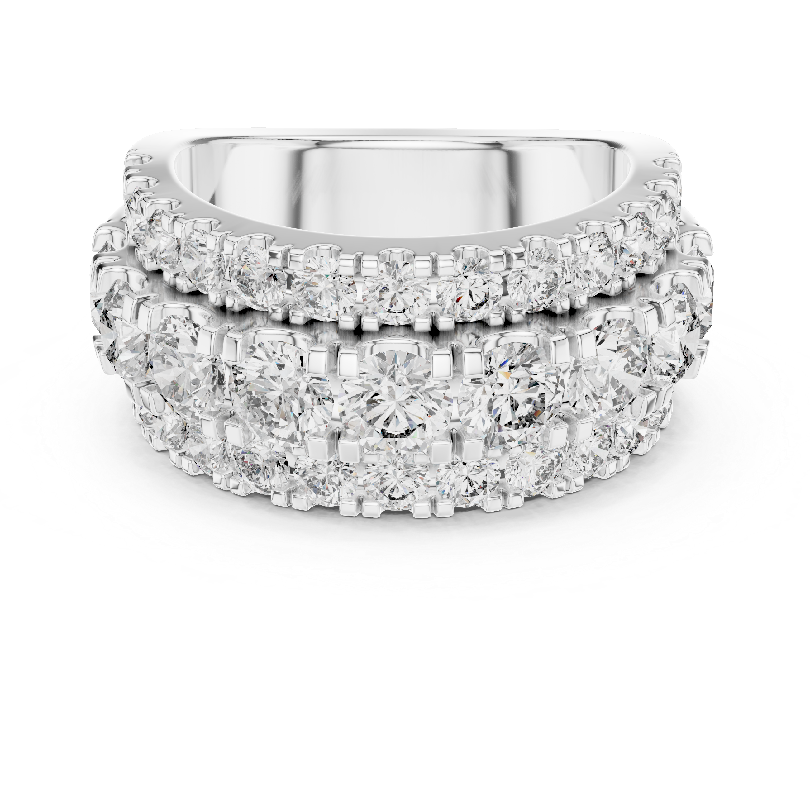 Round Cluster Lab Grown Diamond Wedding Band