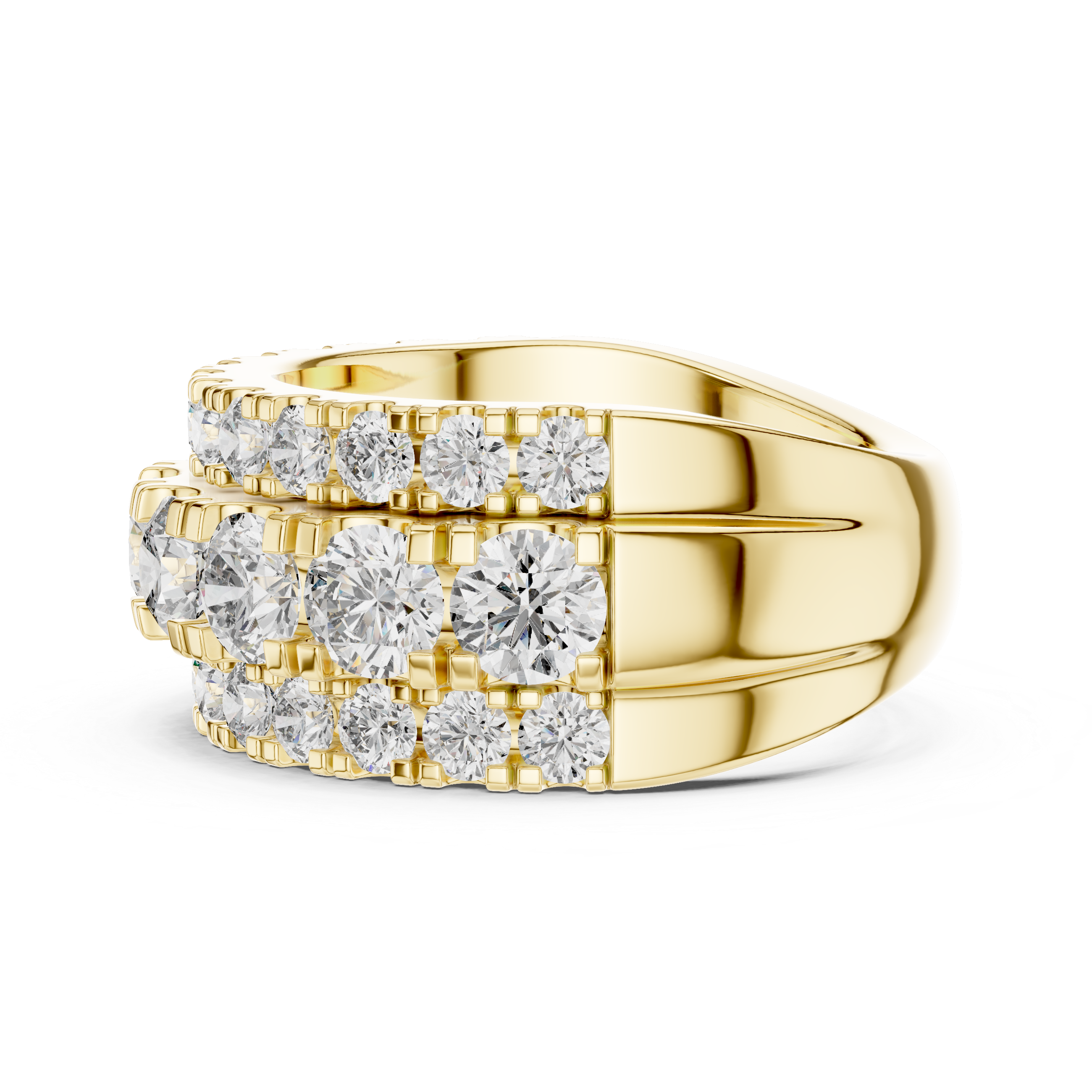 Round Cluster Lab Grown Diamond Wedding Band