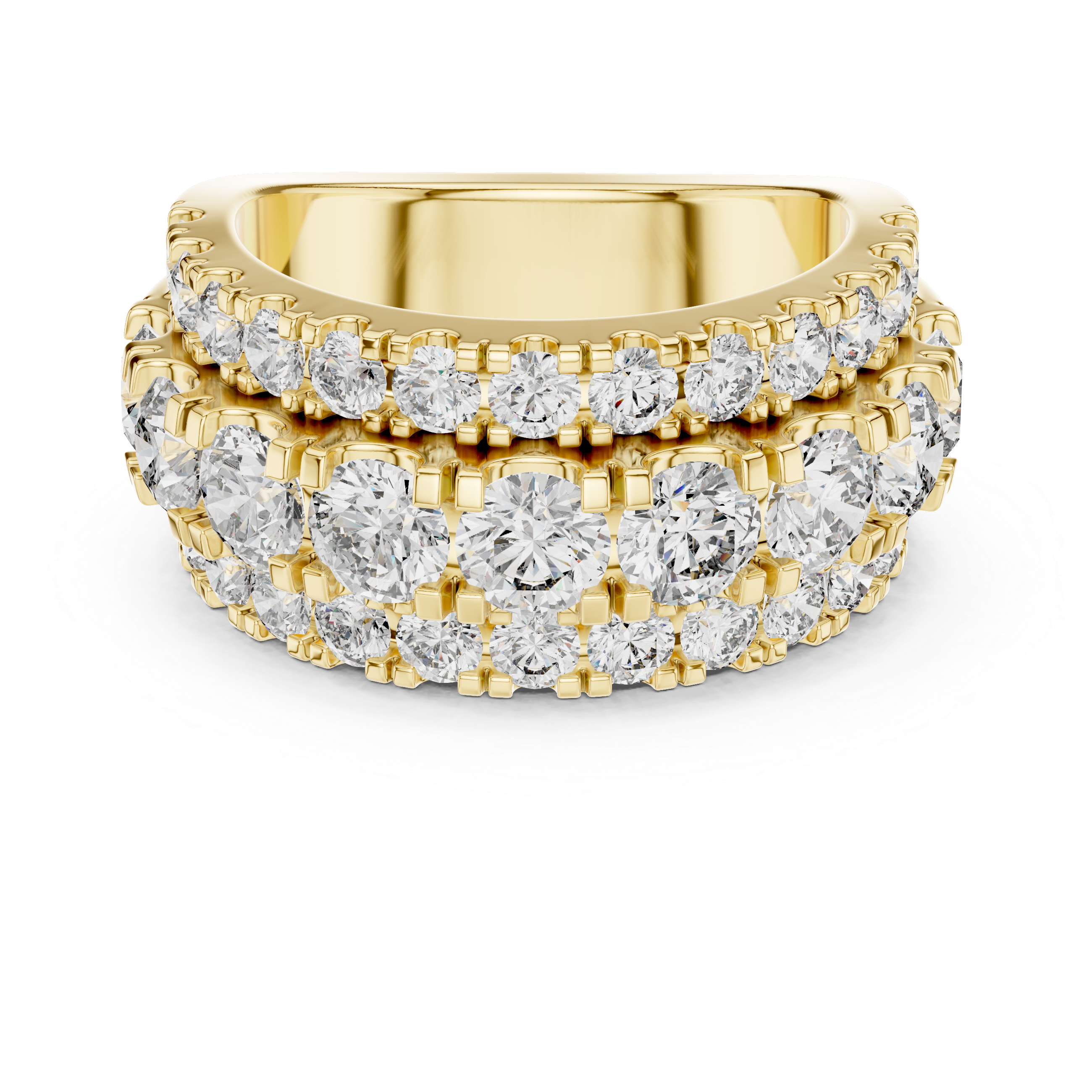 Round Cluster Lab Grown Diamond Wedding Band