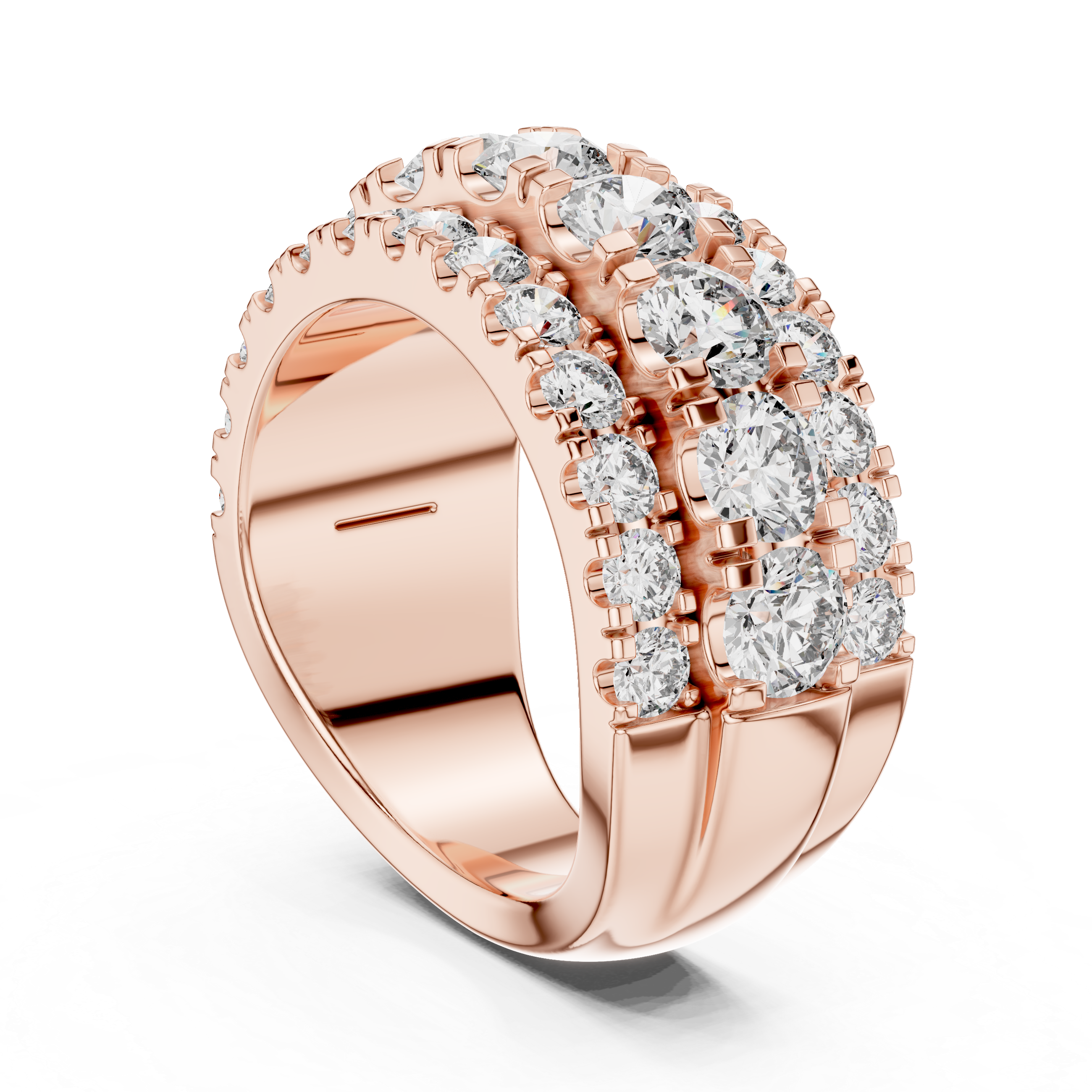 Round Cluster Lab Grown Diamond Wedding Band