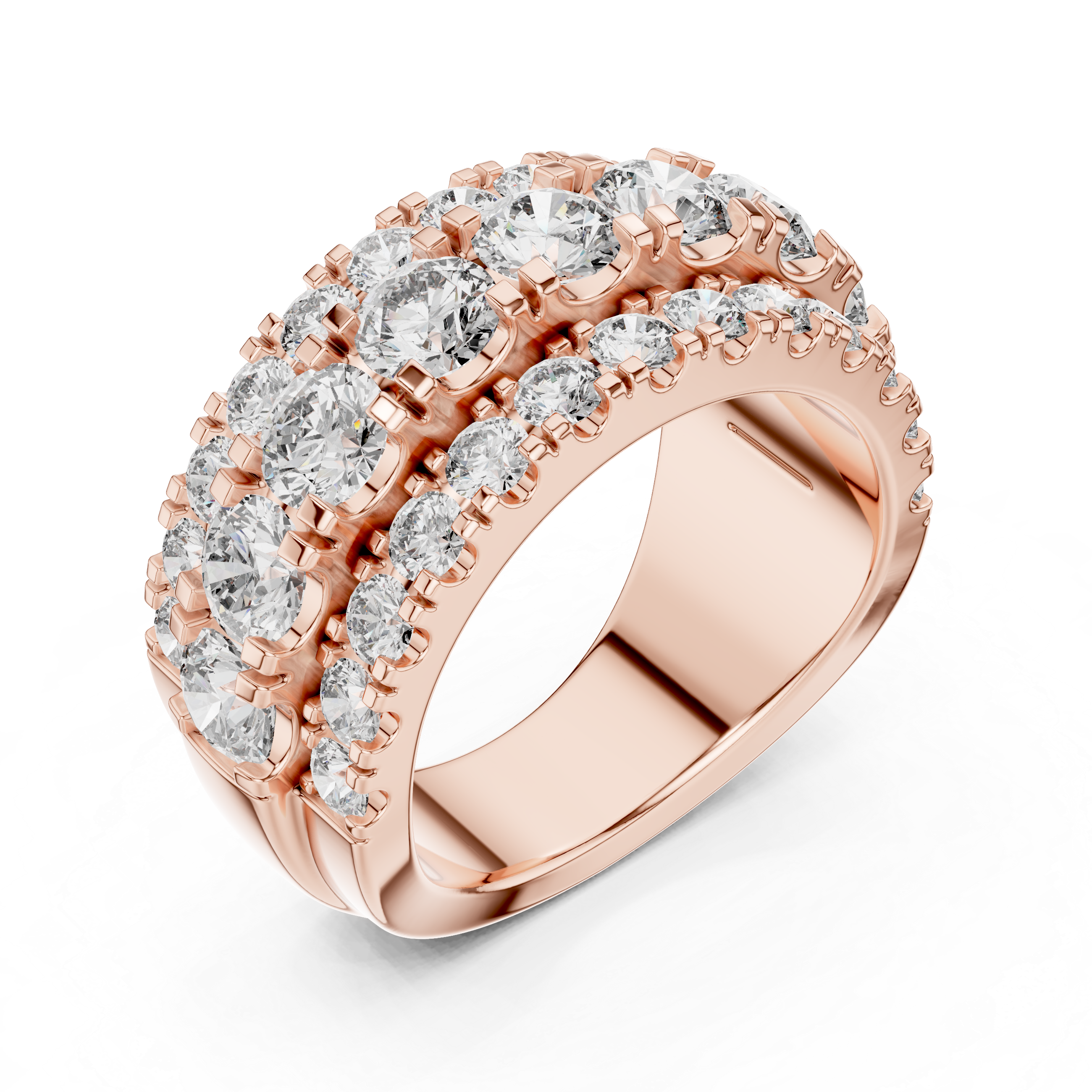 Round Cluster Lab Grown Diamond Wedding Band