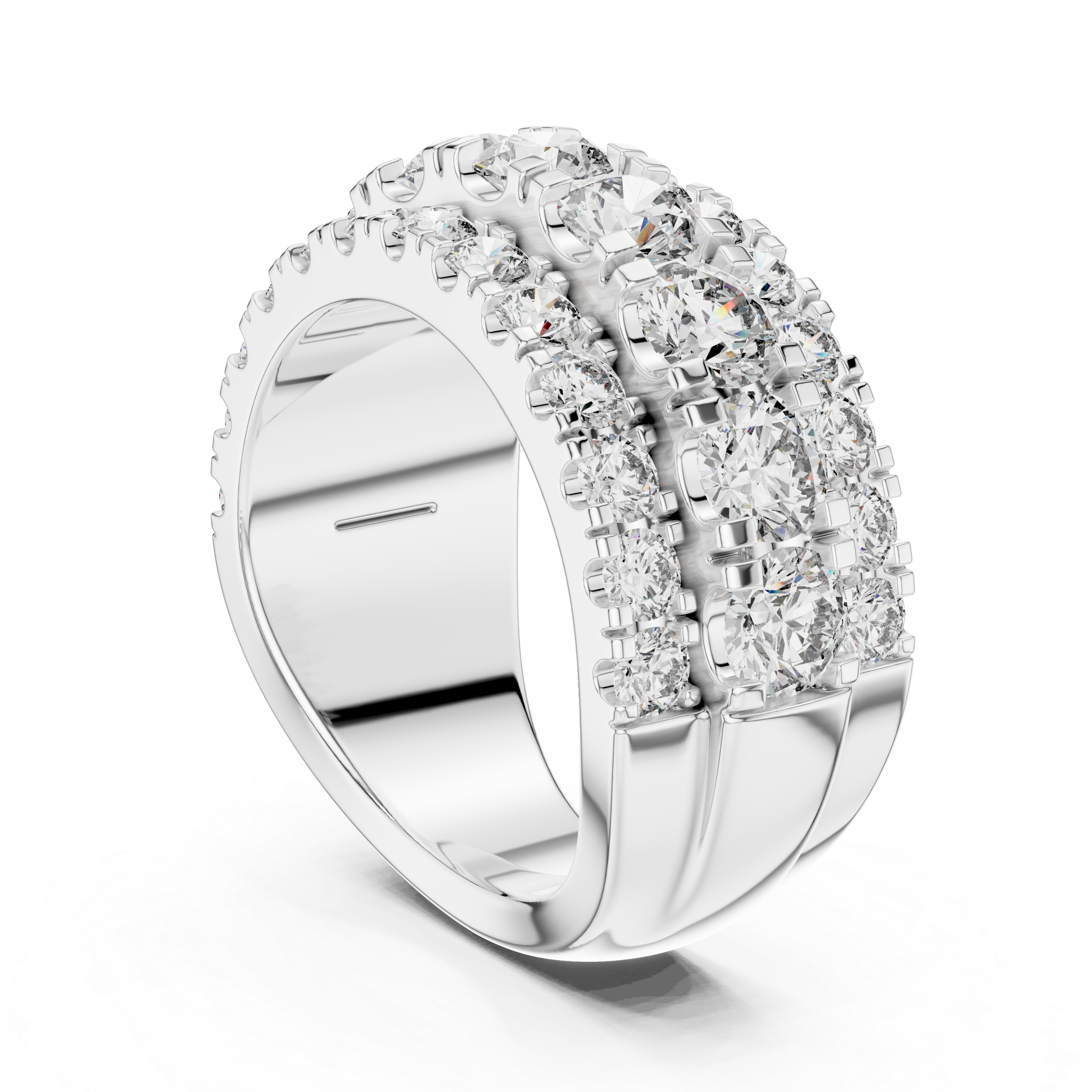 Round Cluster Lab Grown Diamond Wedding Band