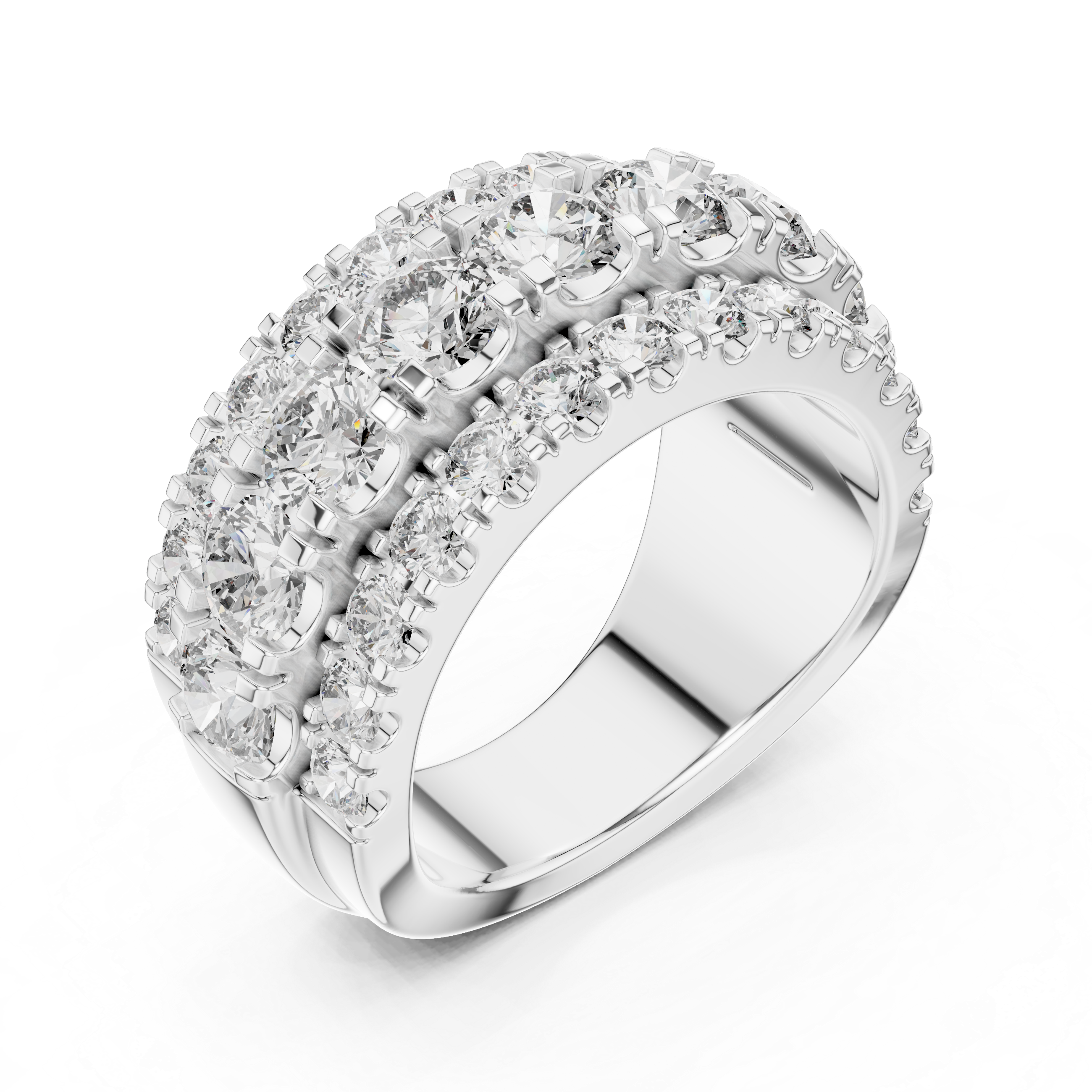 Round Cluster Lab Grown Diamond Wedding Band
