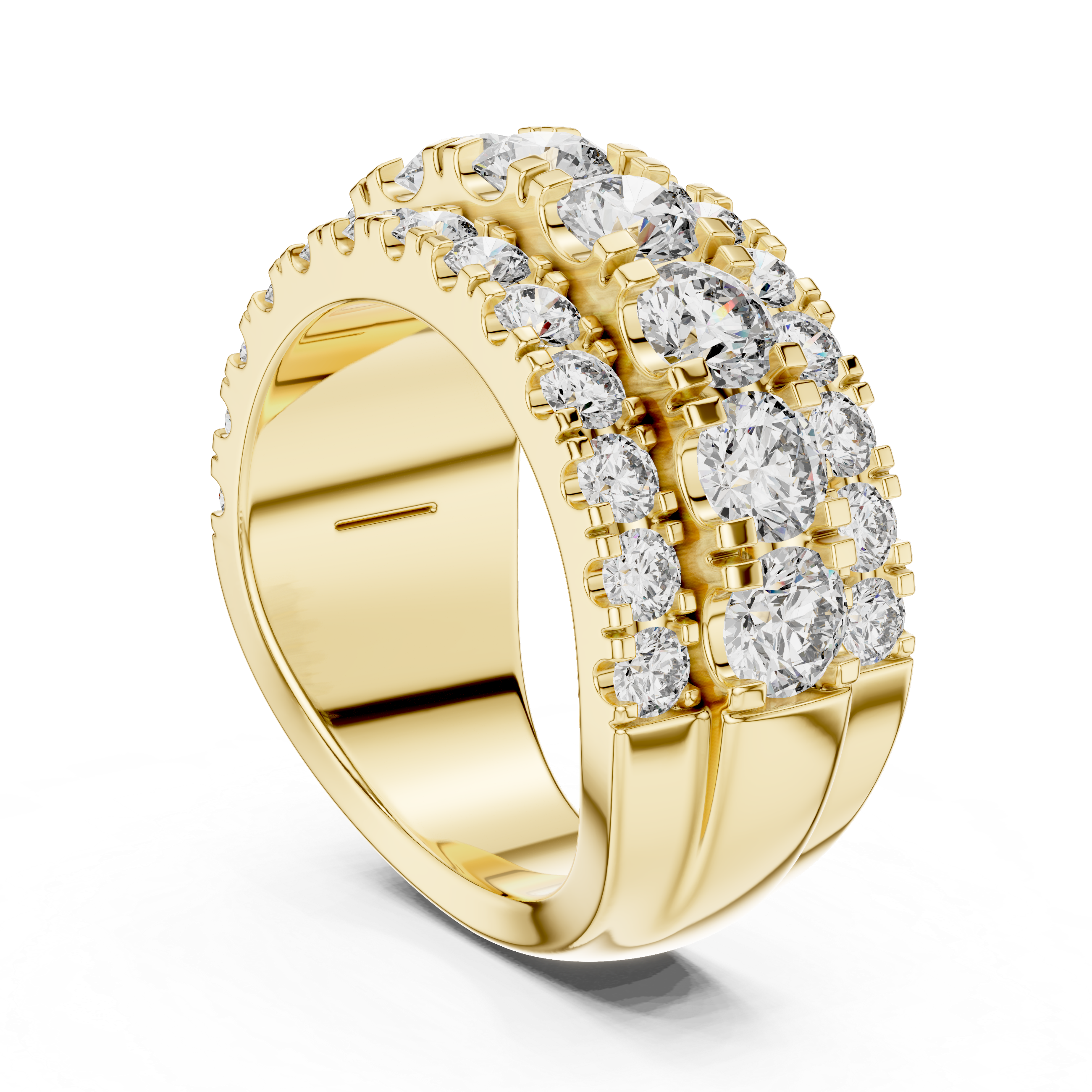 Round Cluster Lab Grown Diamond Wedding Band