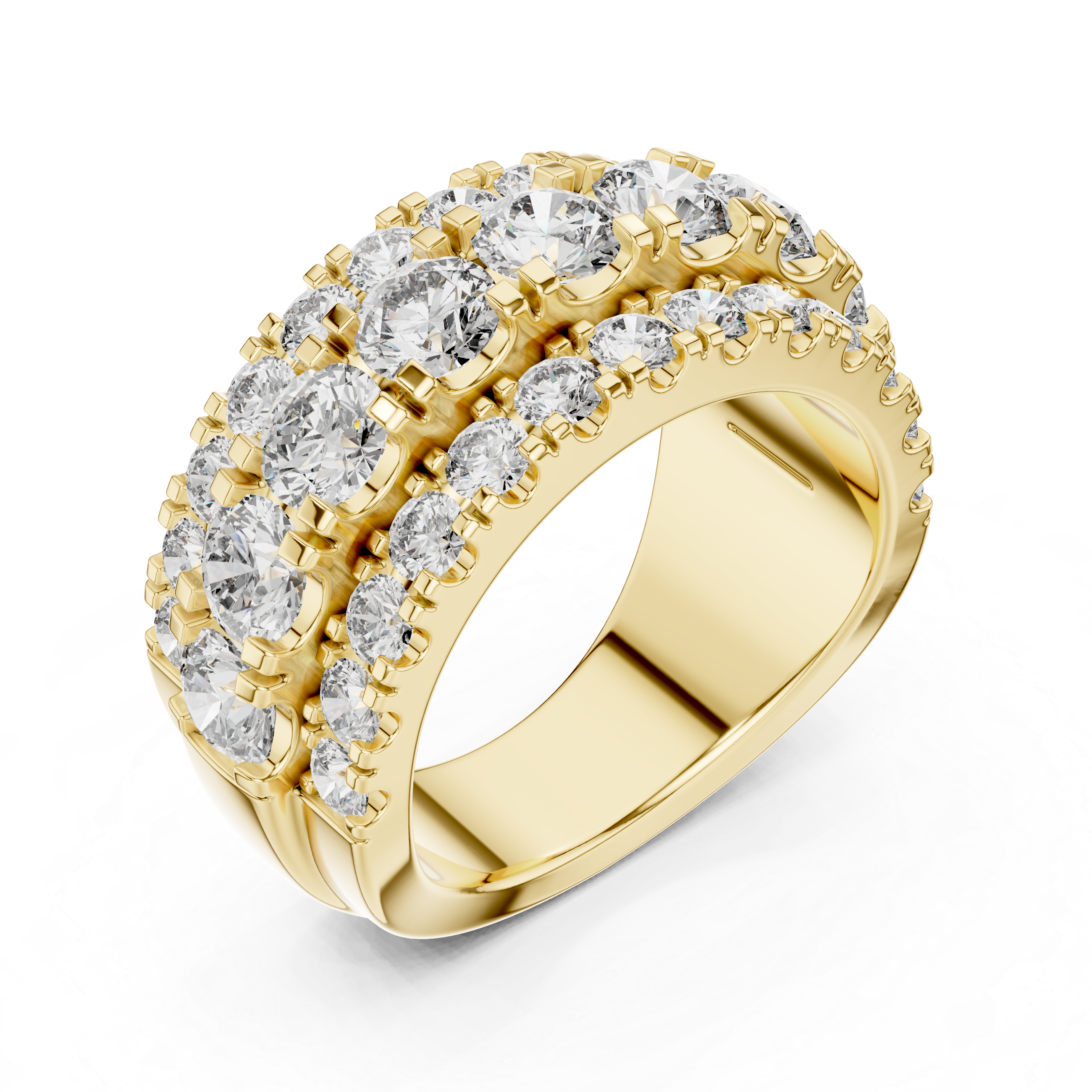 Round Cluster Lab Grown Diamond Wedding Band