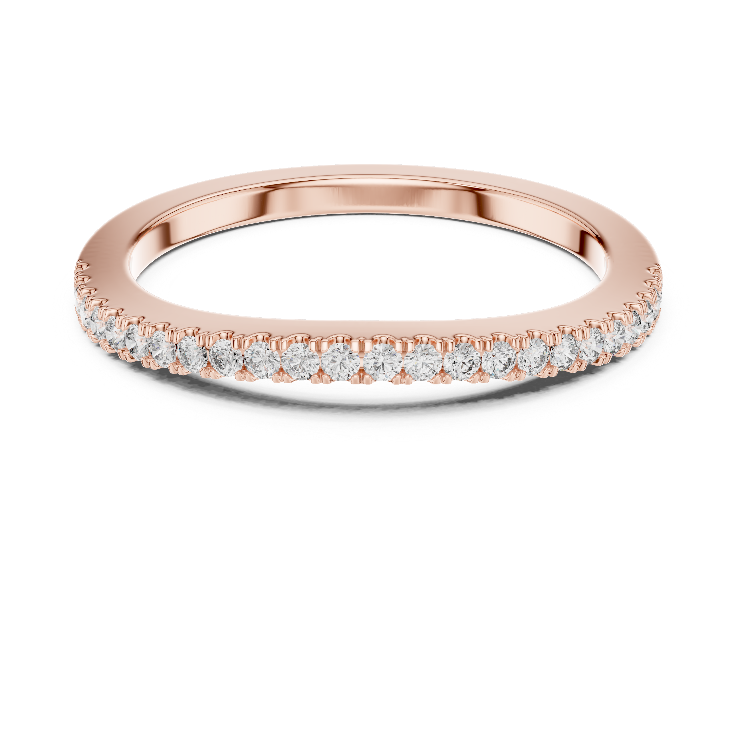 10K White Gold Round Lab Grown Diamond Channel-Set Wedding Band