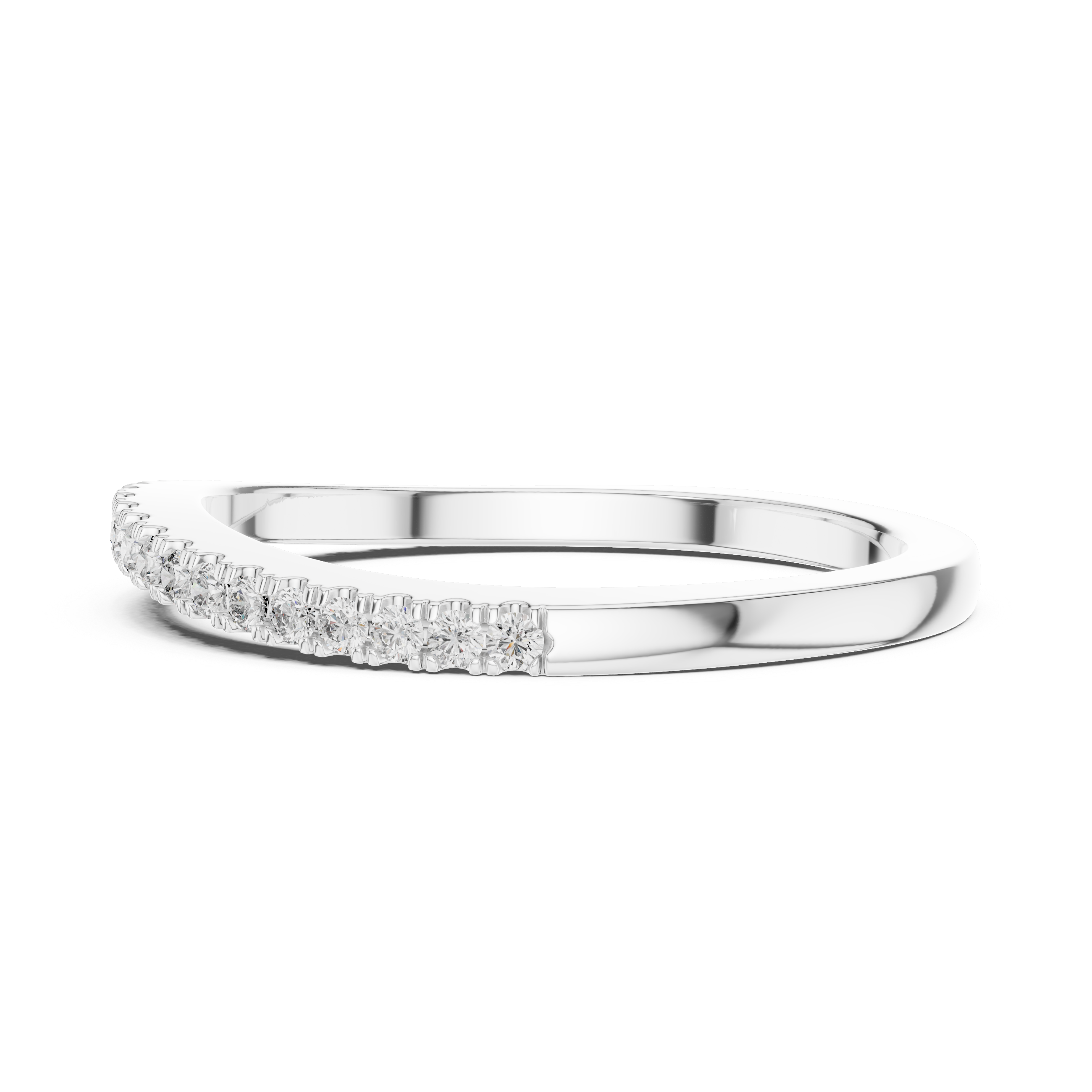 10K White Gold Round Lab Grown Diamond Channel-Set Wedding Band