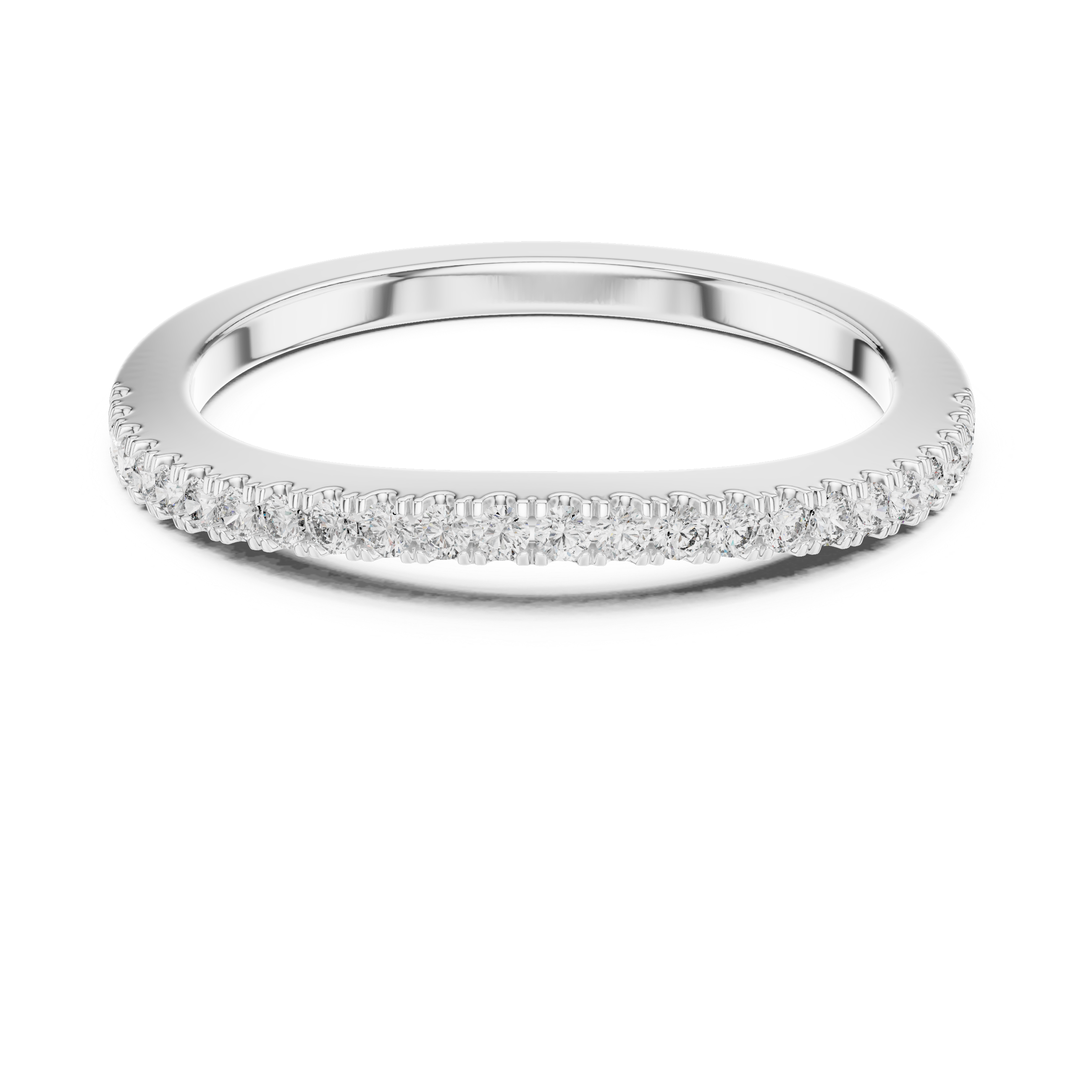 10K White Gold Round Lab Grown Diamond Channel-Set Wedding Band