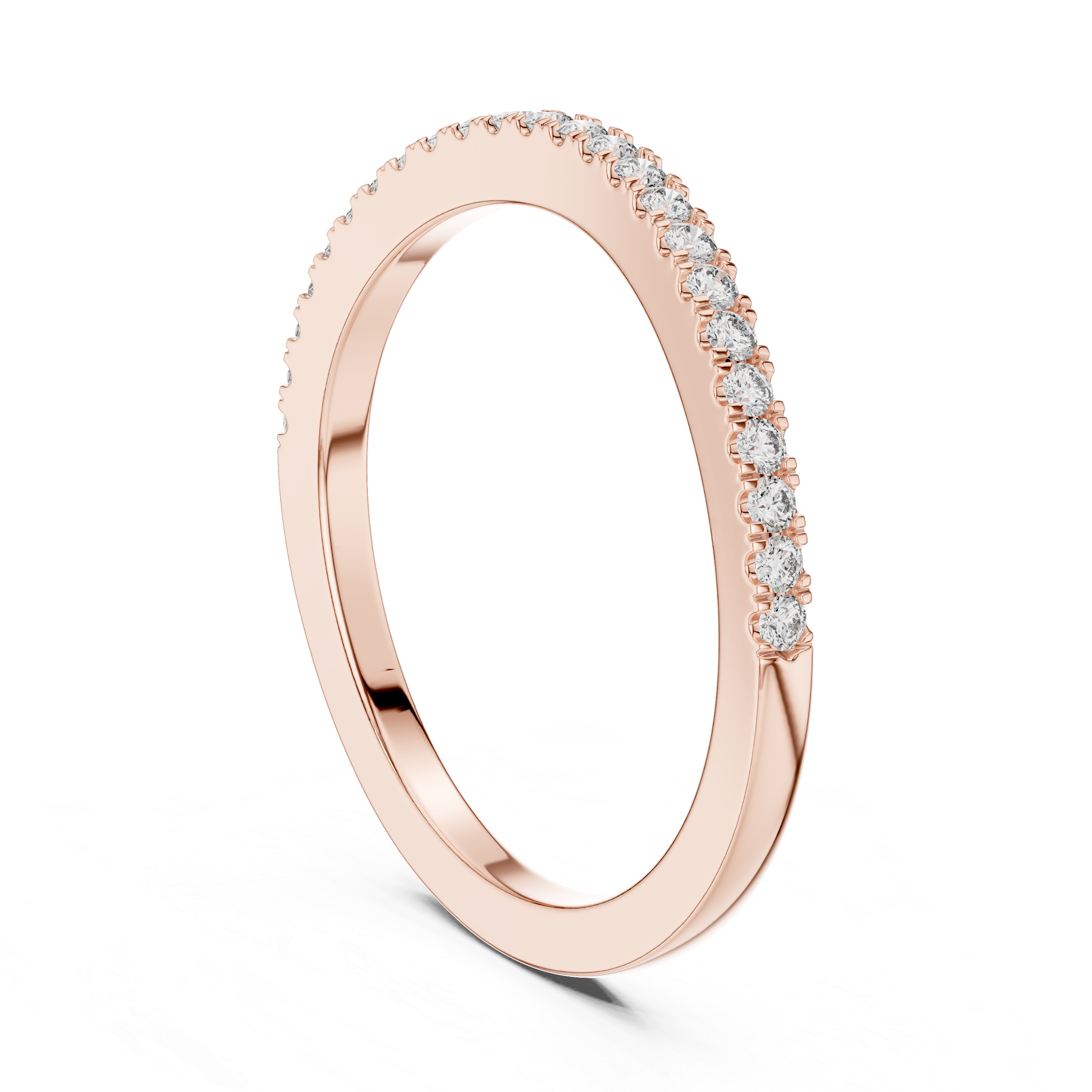 10K White Gold Round Lab Grown Diamond Channel-Set Wedding Band