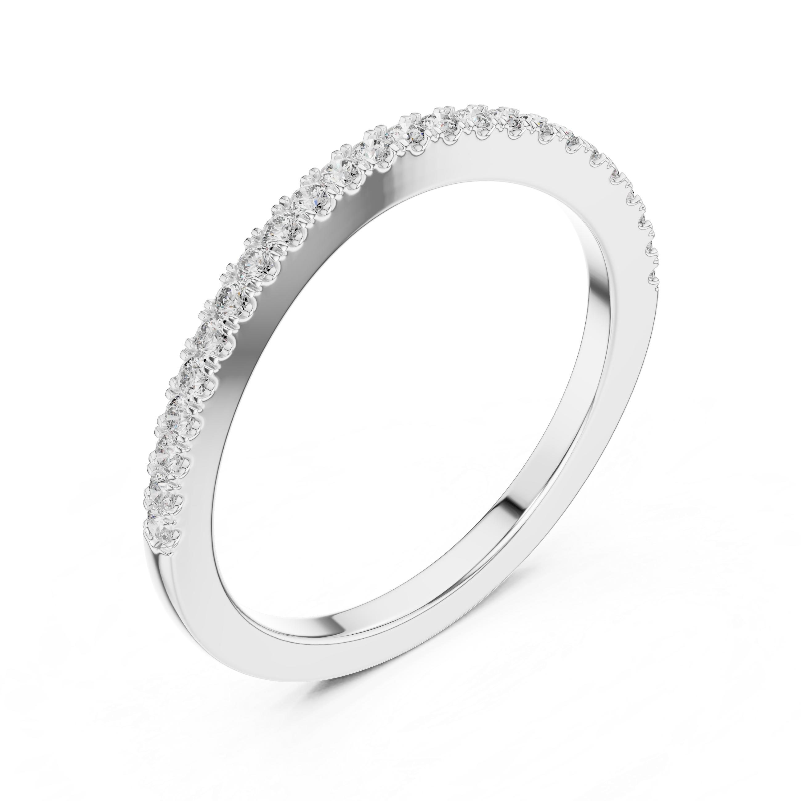 10K White Gold Round Lab Grown Diamond Channel-Set Wedding Band