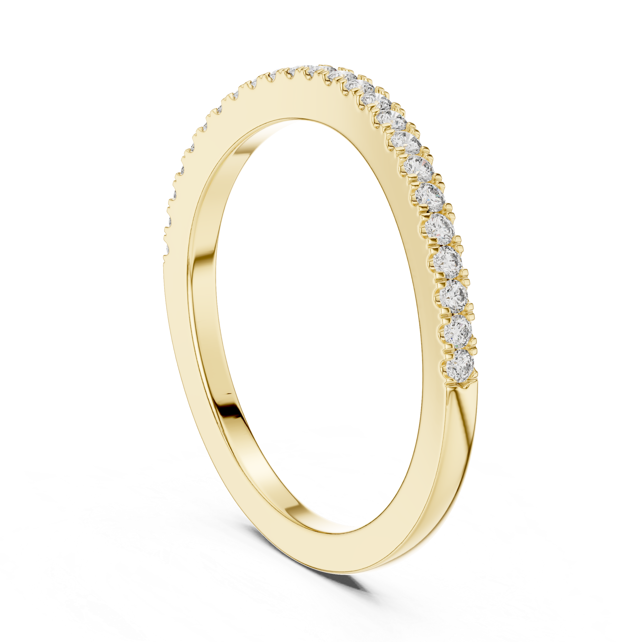 10K White Gold Round Lab Grown Diamond Channel-Set Wedding Band