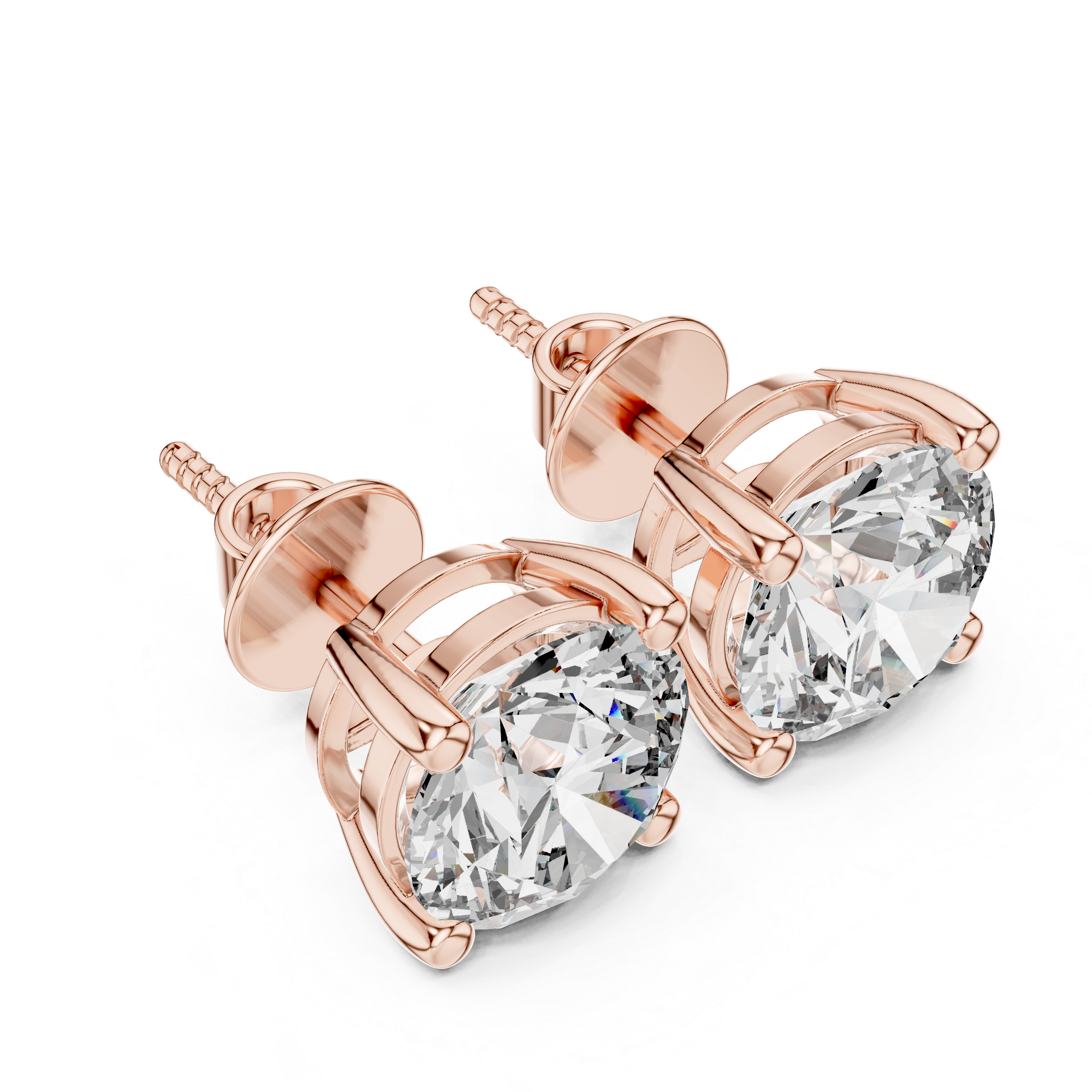 Round Stud Lab Grown Diamond Earrings