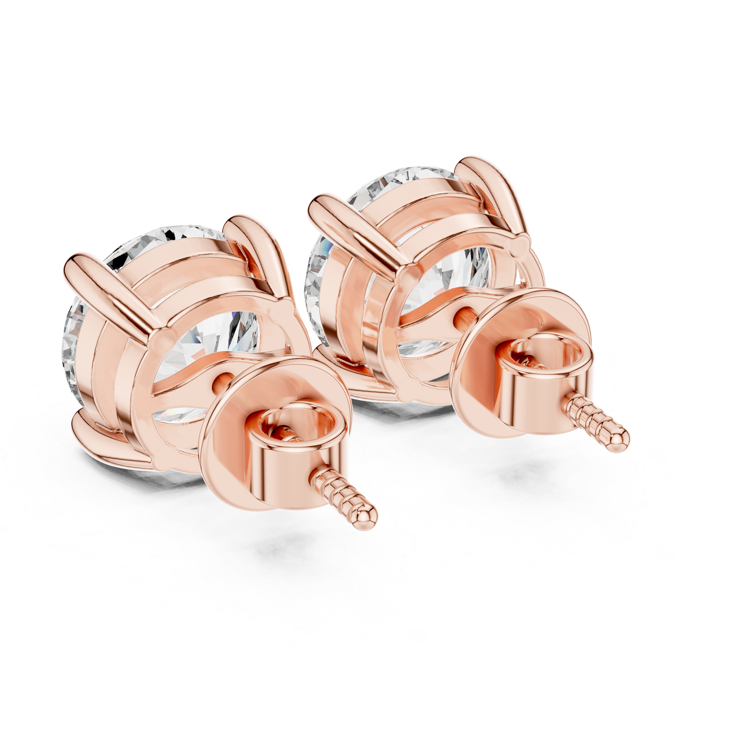 Round Stud Lab Grown Diamond Earrings