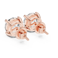 Round Stud Lab Grown Diamond Earrings
