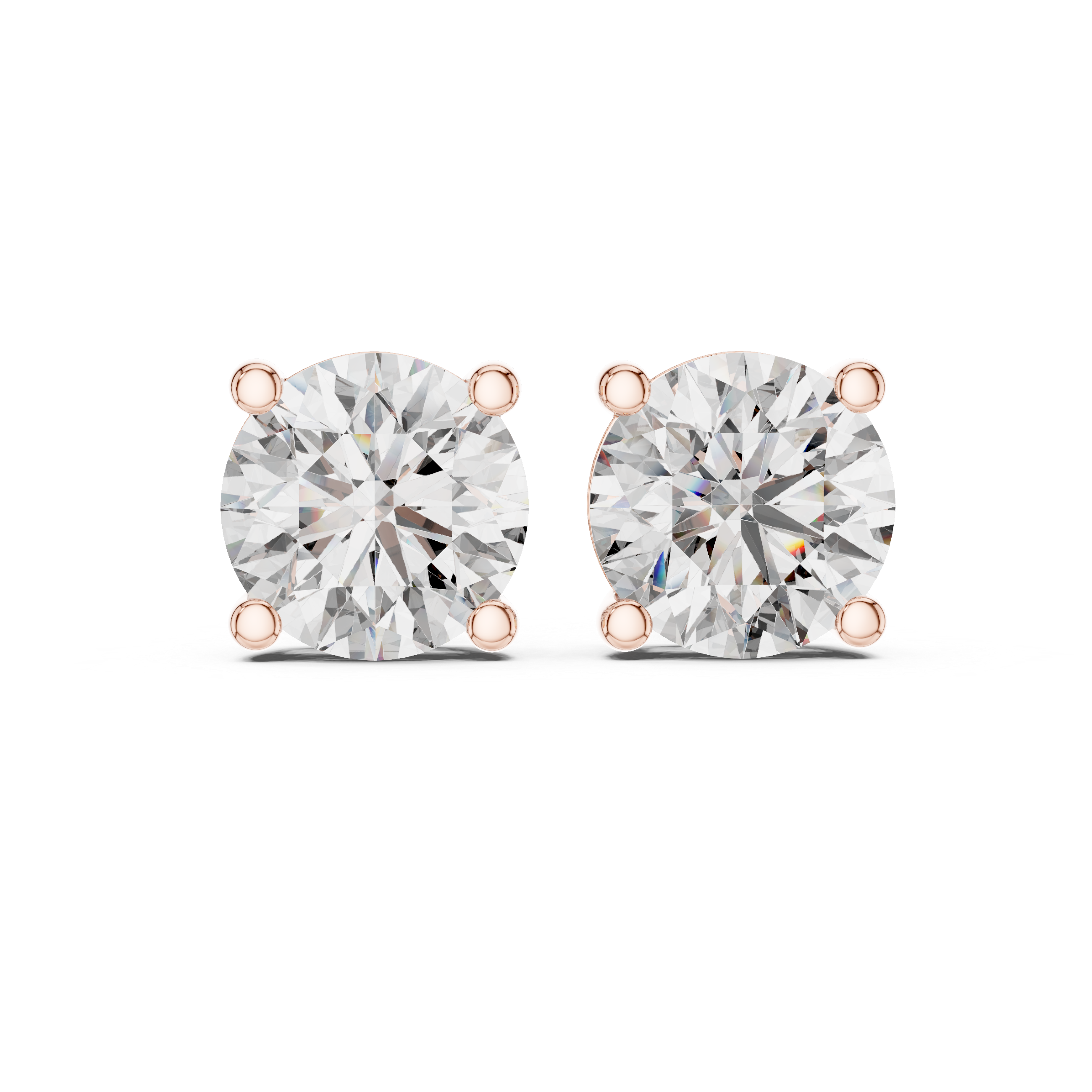 Round Stud Lab Grown Diamond Earrings
