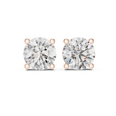 Round Stud Lab Grown Diamond Earrings