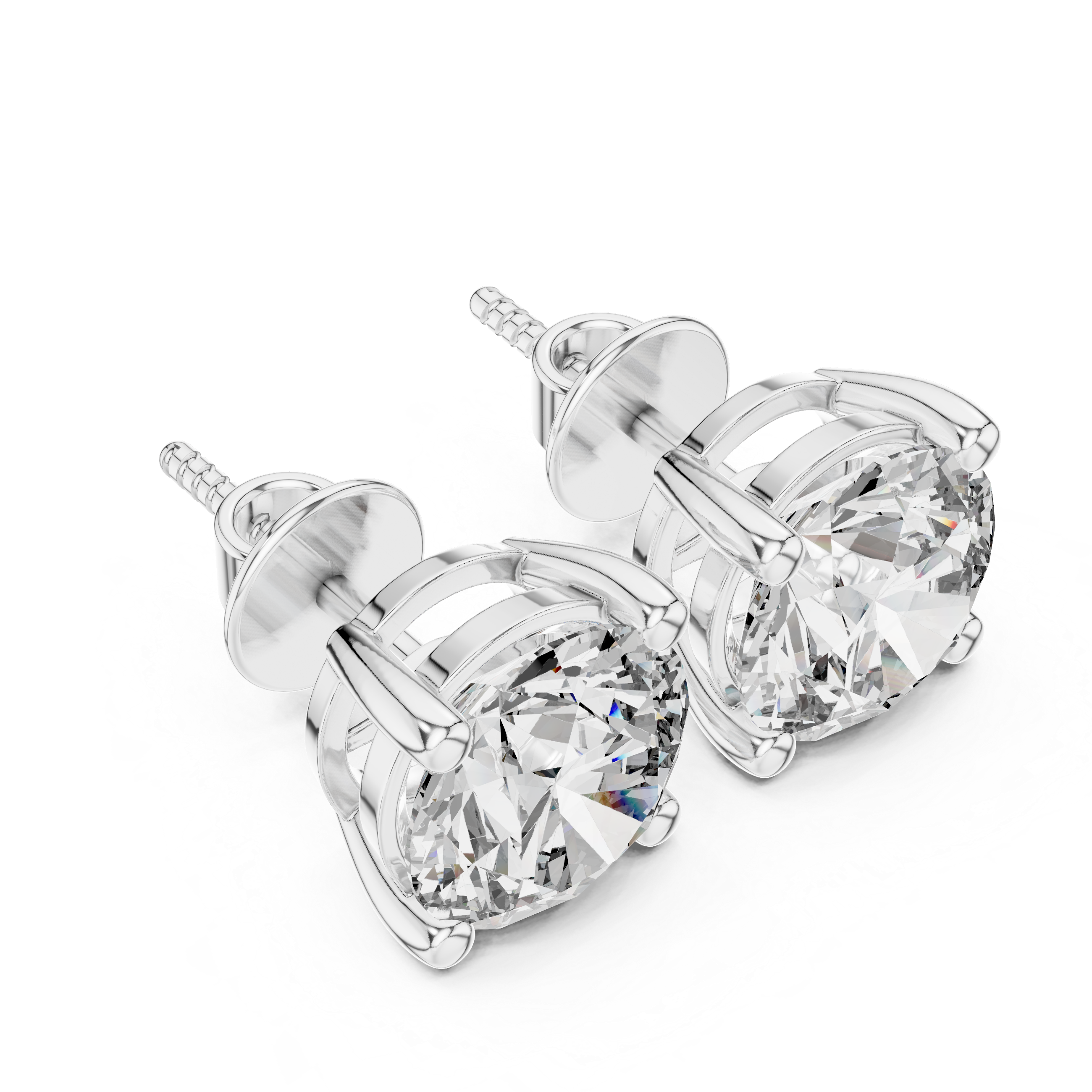 Round Stud Lab Grown Diamond Earrings