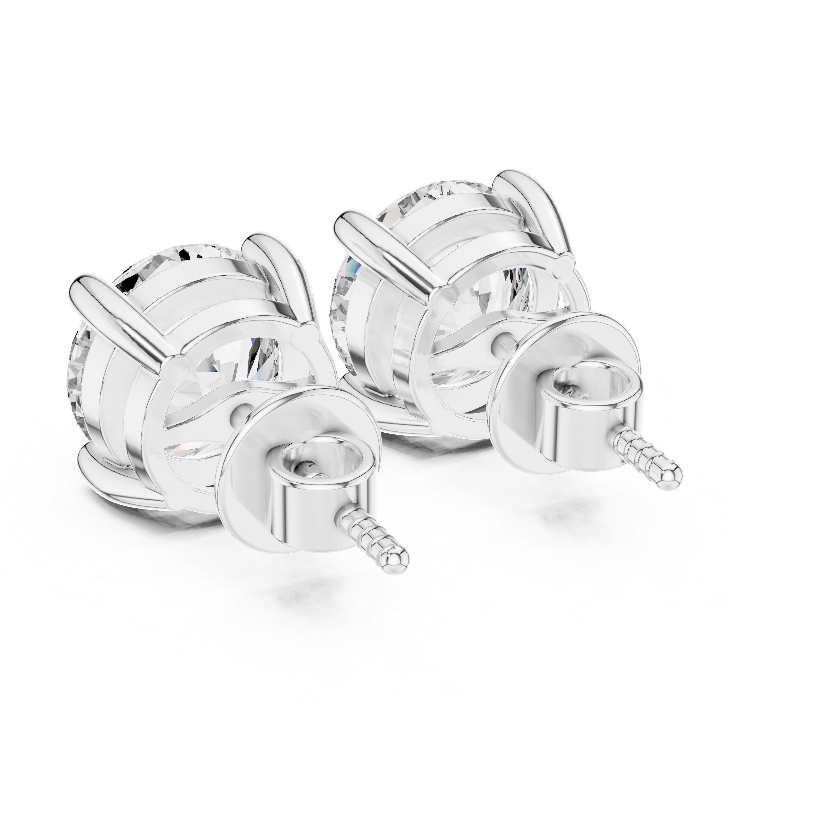 Round Stud Lab Grown Diamond Earrings