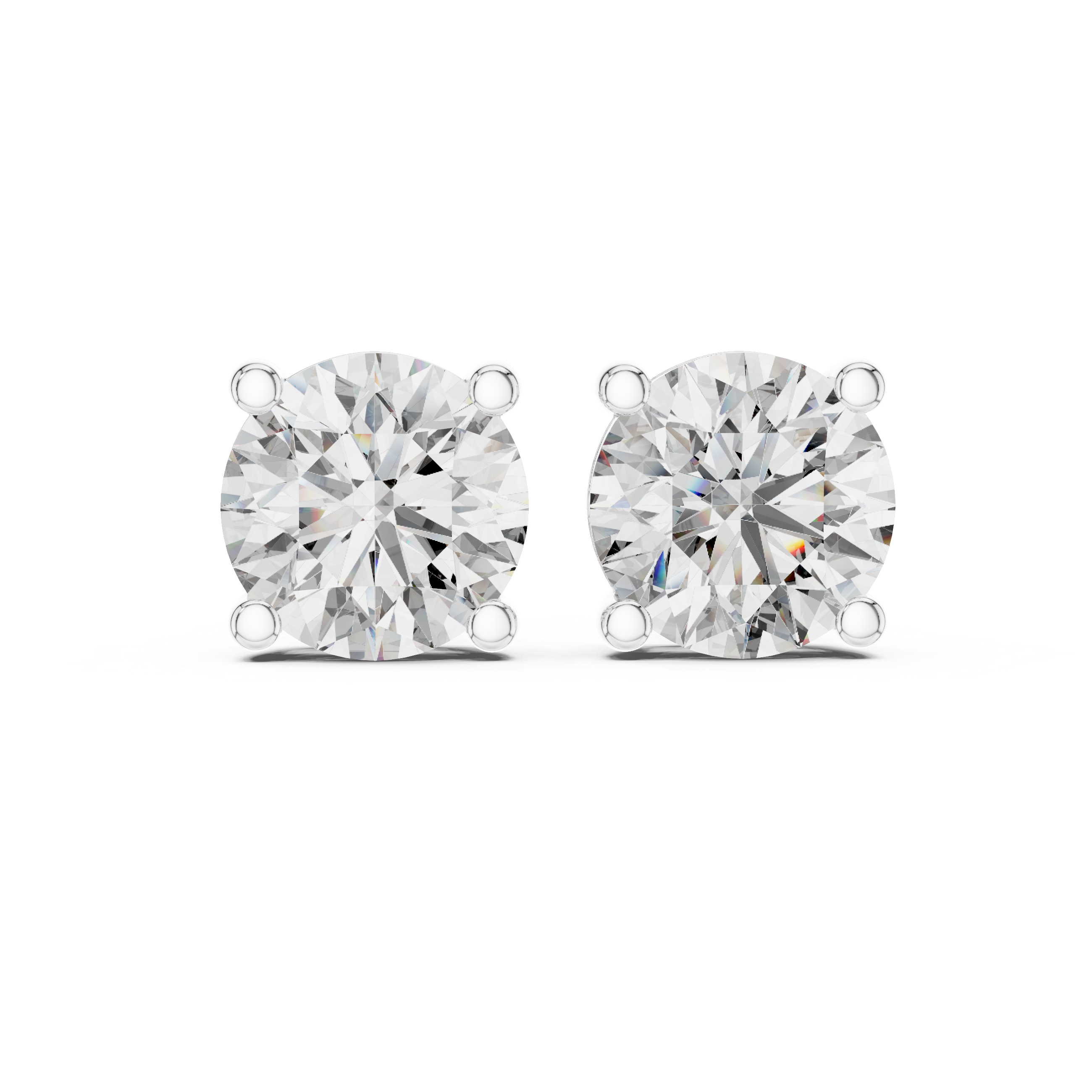 Round Stud Lab Grown Diamond Earrings