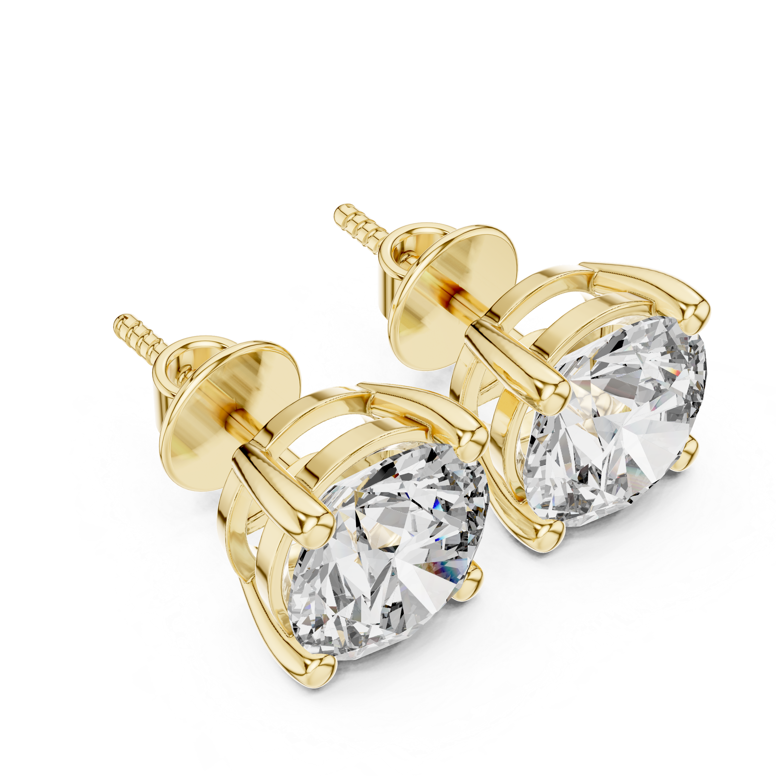 Round Stud Lab Grown Diamond Earrings
