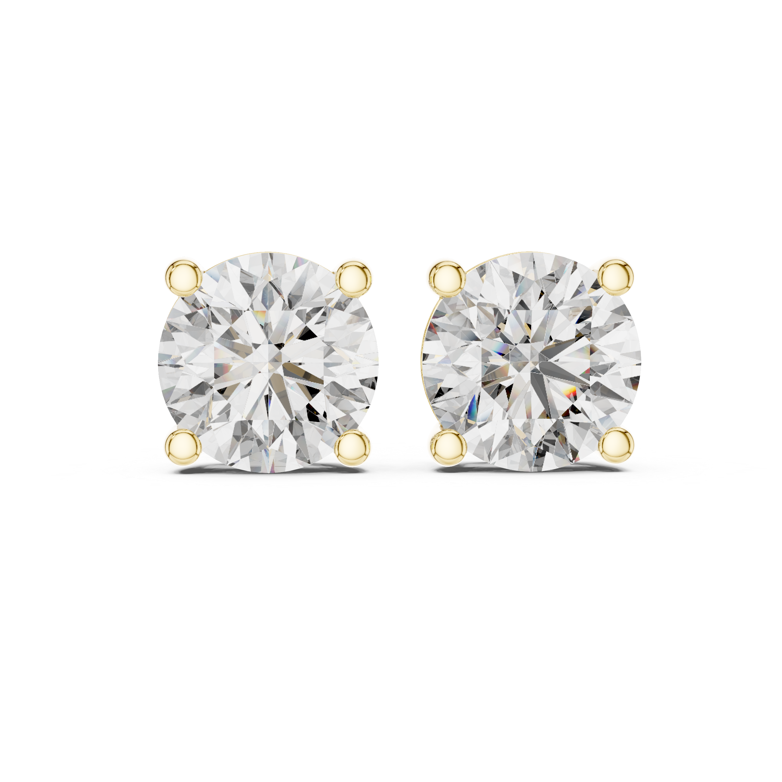 Round Stud Lab Grown Diamond Earrings