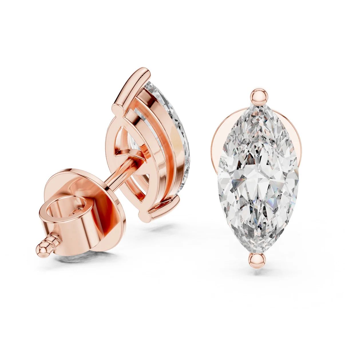 Pear-Shaped Lab-Grown Diamond Stud Earrings