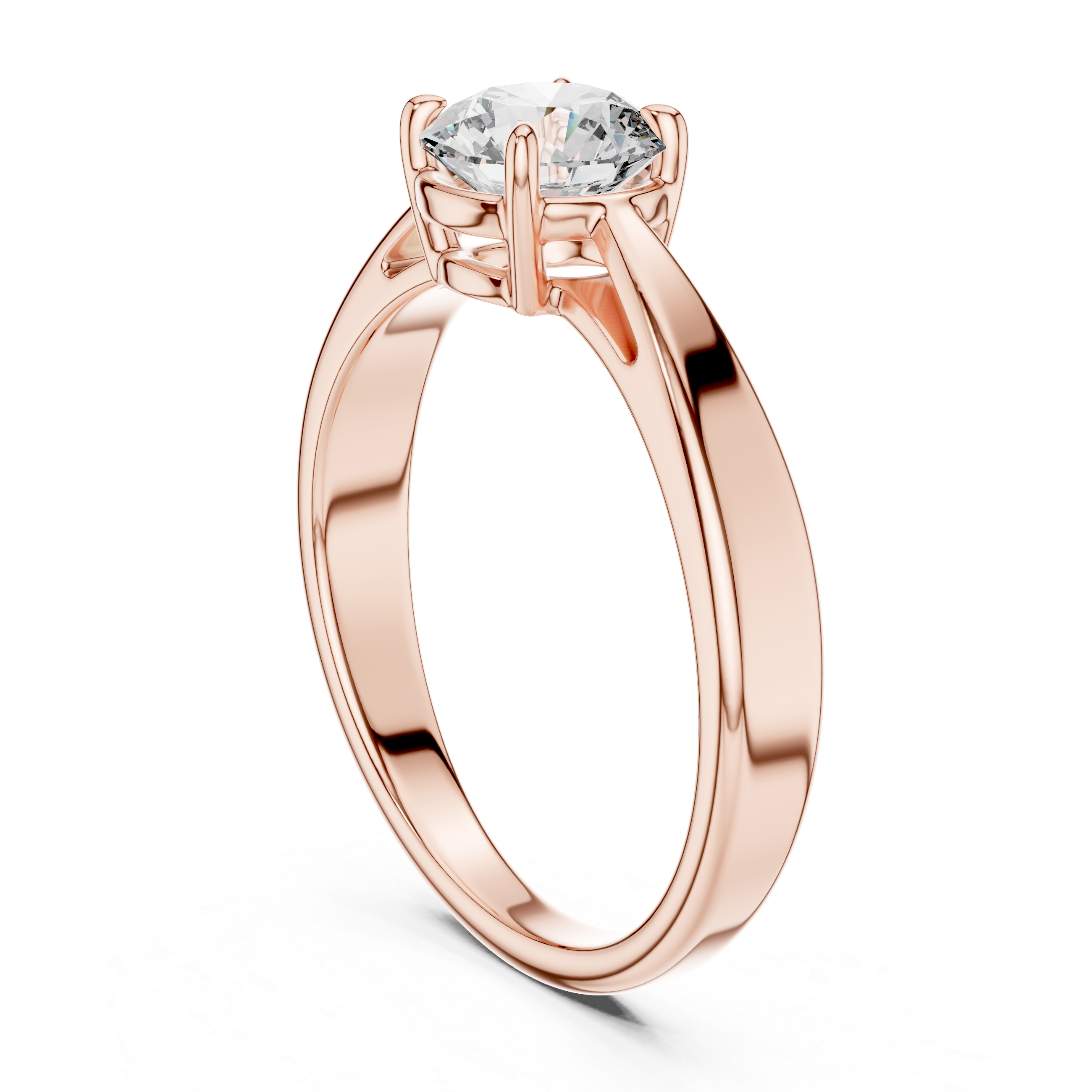 Round Lab Grown Diamond Solitaire Engagement Ring