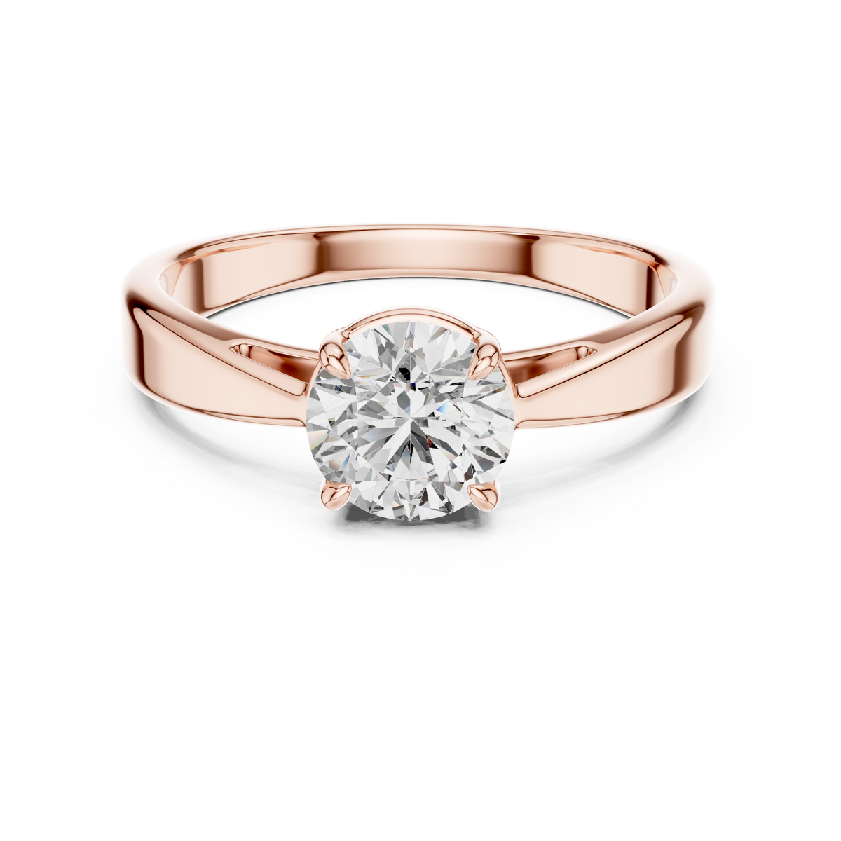 Round Lab Grown Diamond Solitaire Engagement Ring