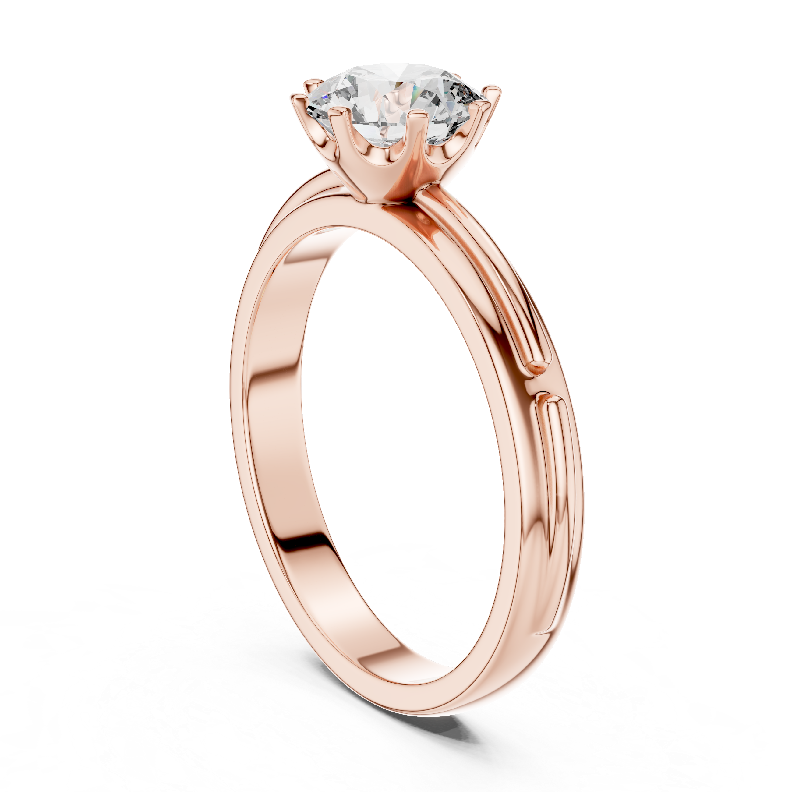 Round Lab Grown Diamond Solitaire Engagement Ring