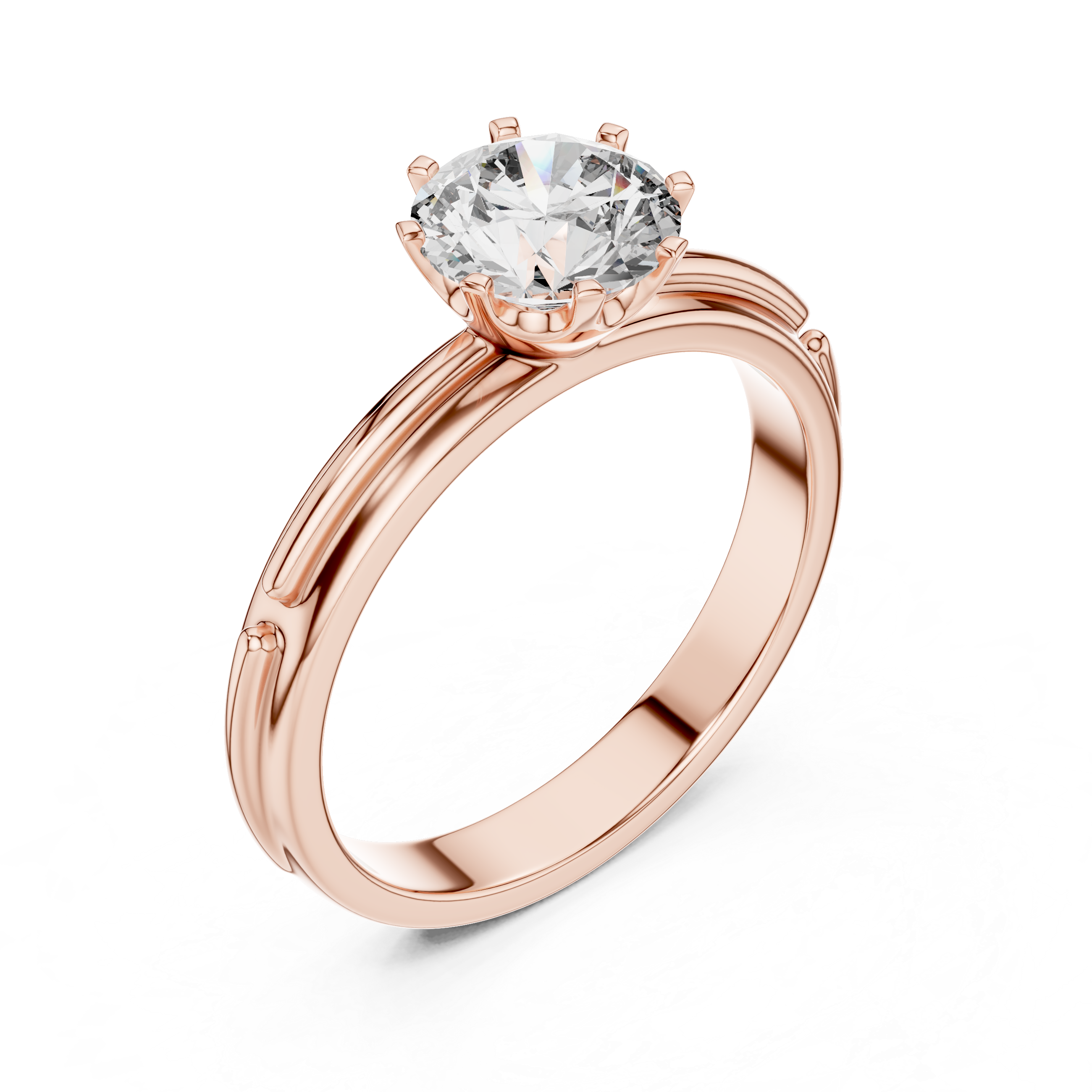 Round Lab Grown Diamond Solitaire Engagement Ring