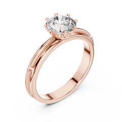 Round Solitaire Lab Grown Diamond Ring