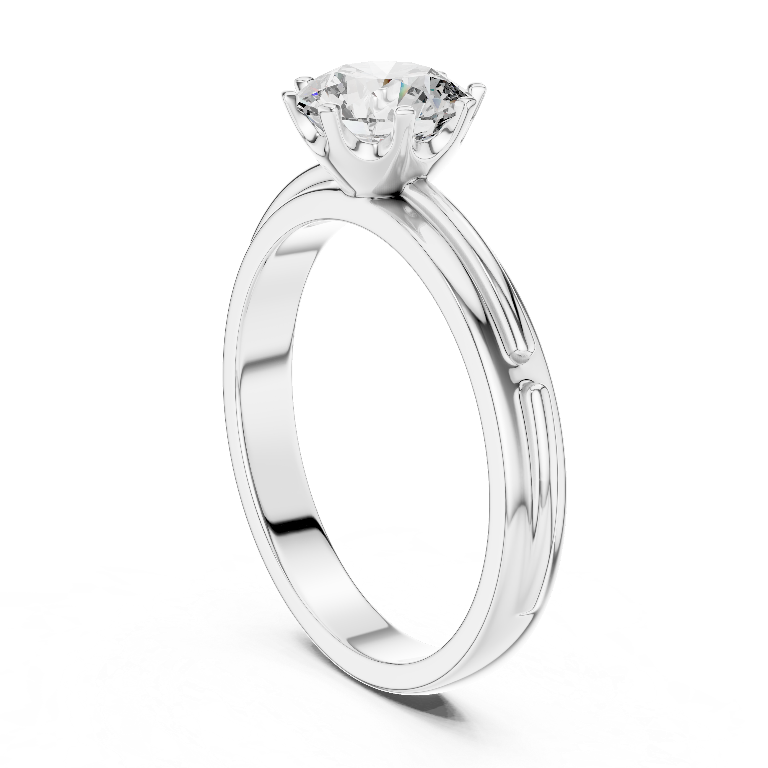 Round Lab Grown Diamond Solitaire Engagement Ring