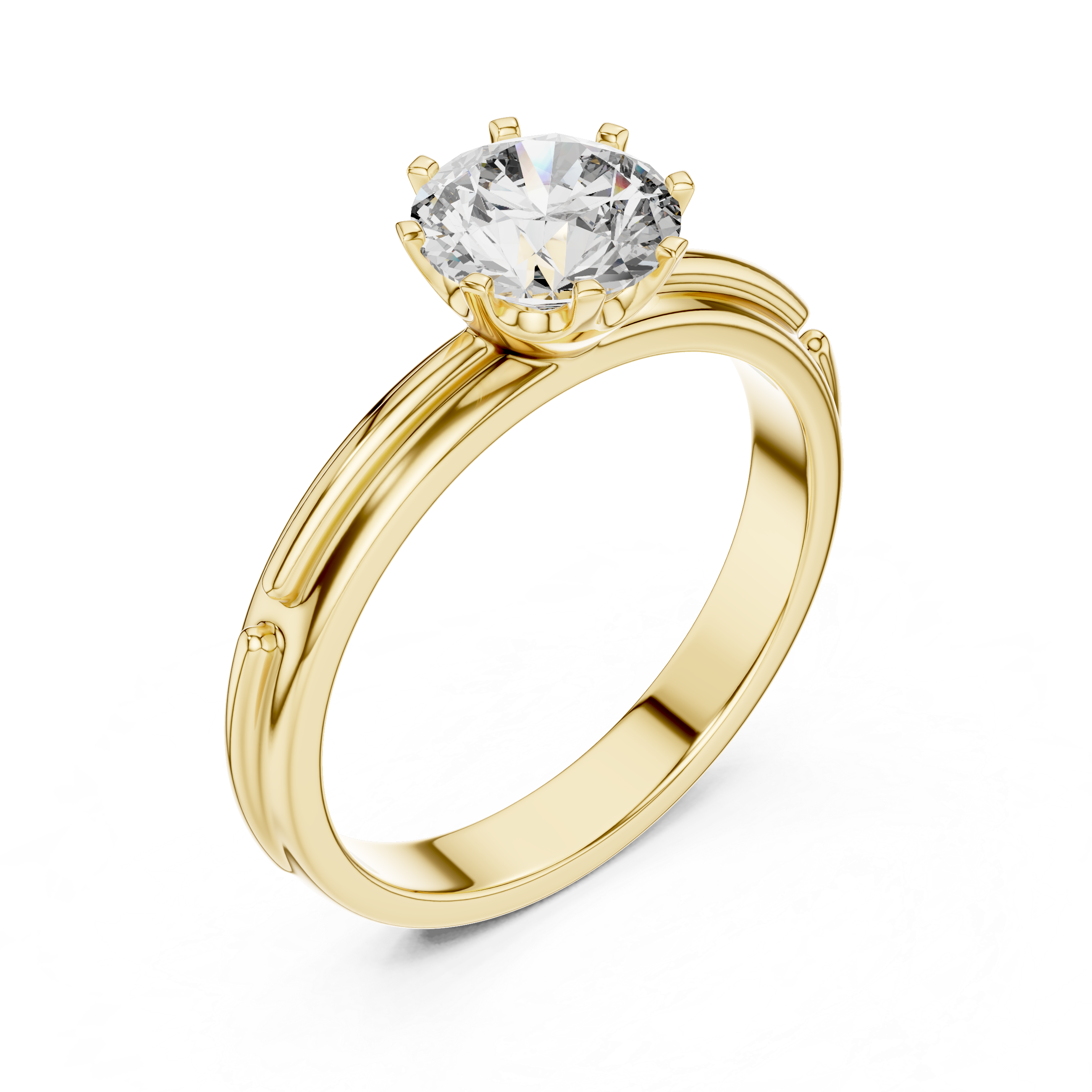 Round Lab Grown Diamond Solitaire Engagement Ring