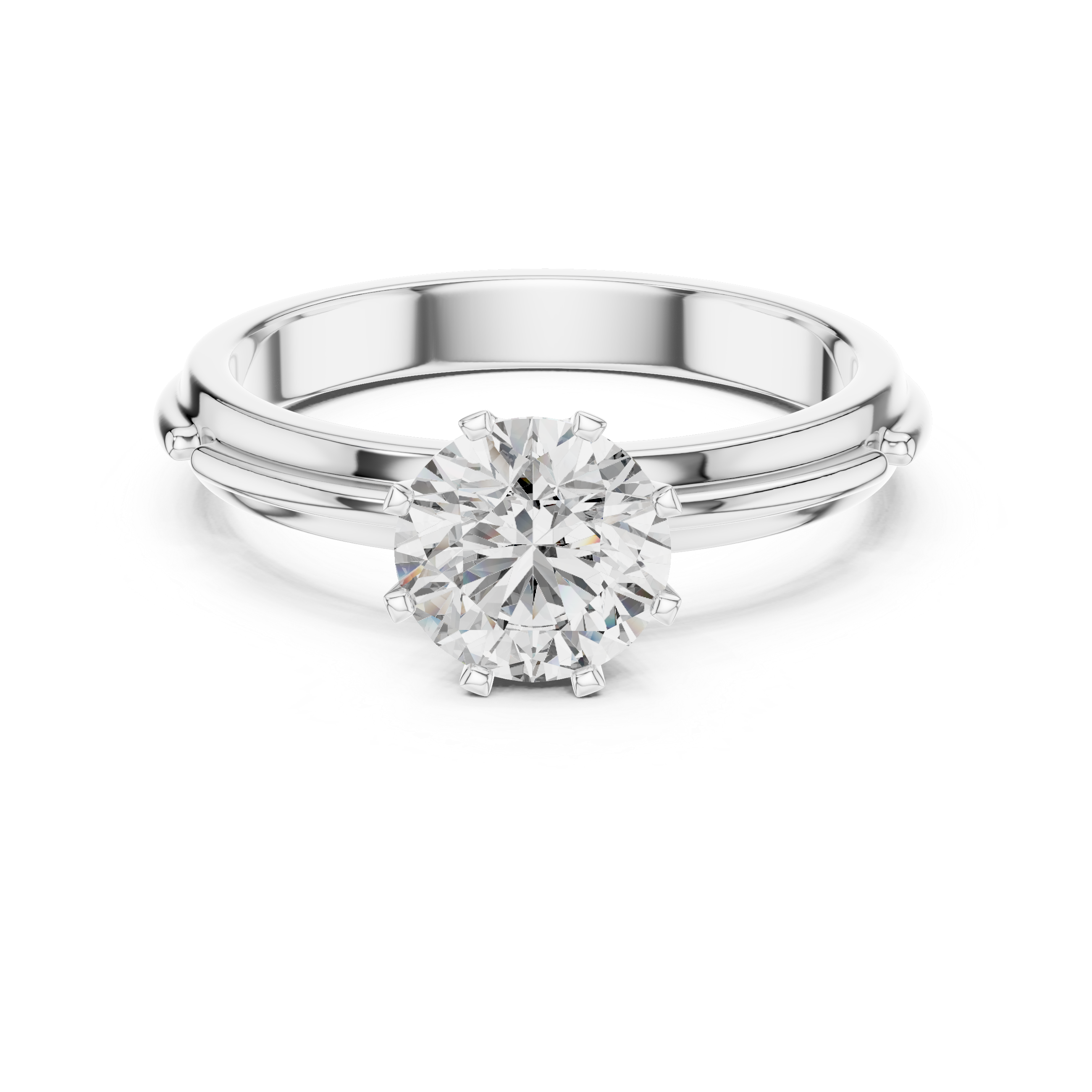 Round Lab Grown Diamond Solitaire Engagement Ring