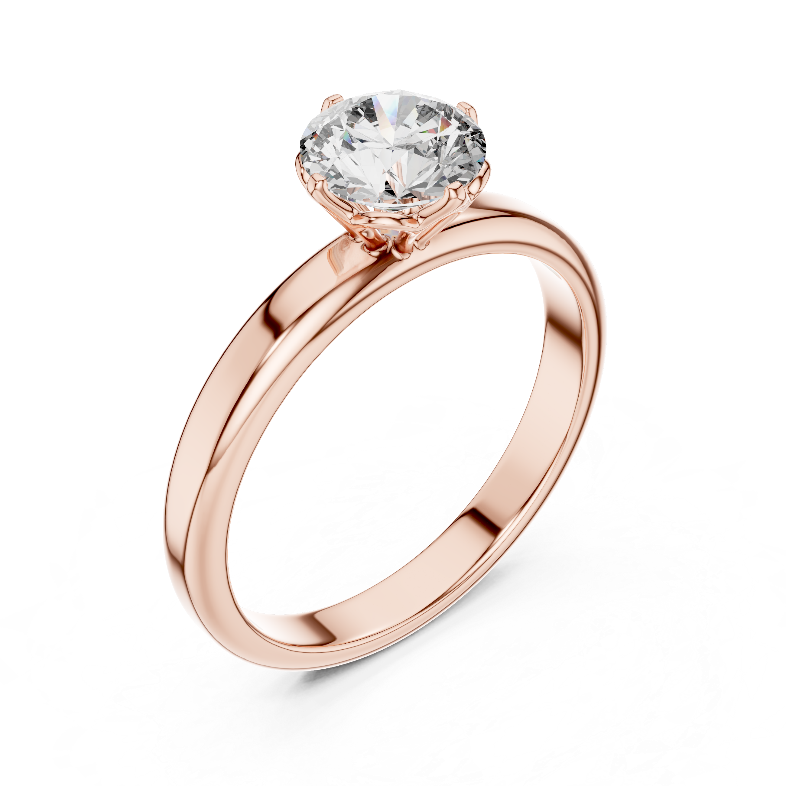 Round Lab Grown Diamond Solitaire Engagement Ring
