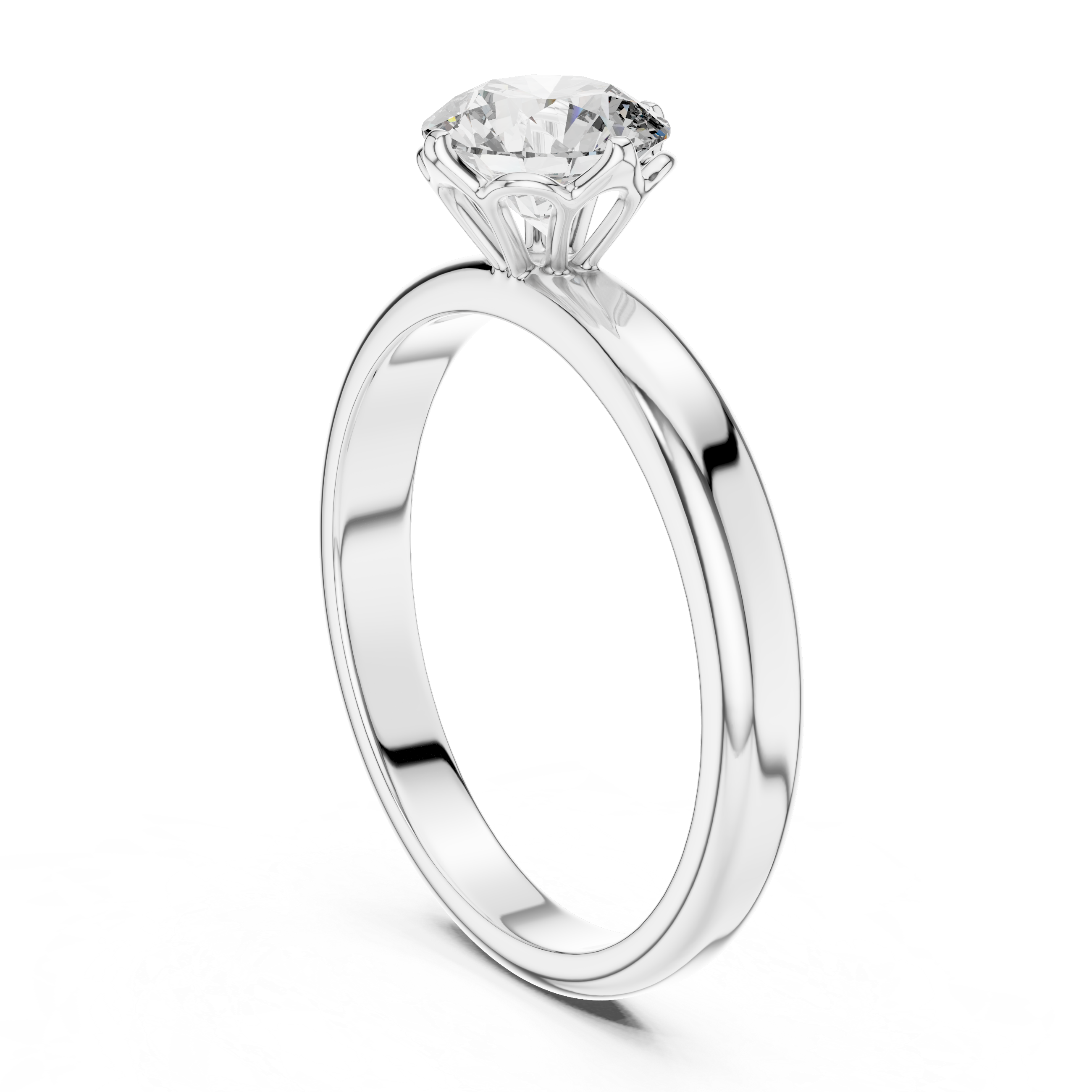 Round Lab Grown Diamond Solitaire Engagement Ring