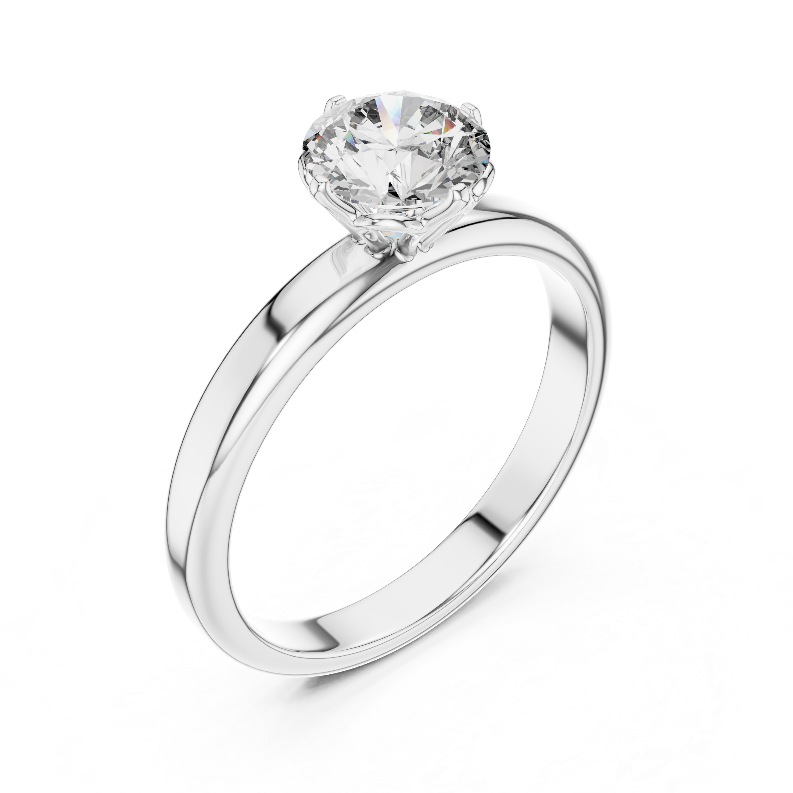 Round Lab Grown Diamond Solitaire Engagement Ring