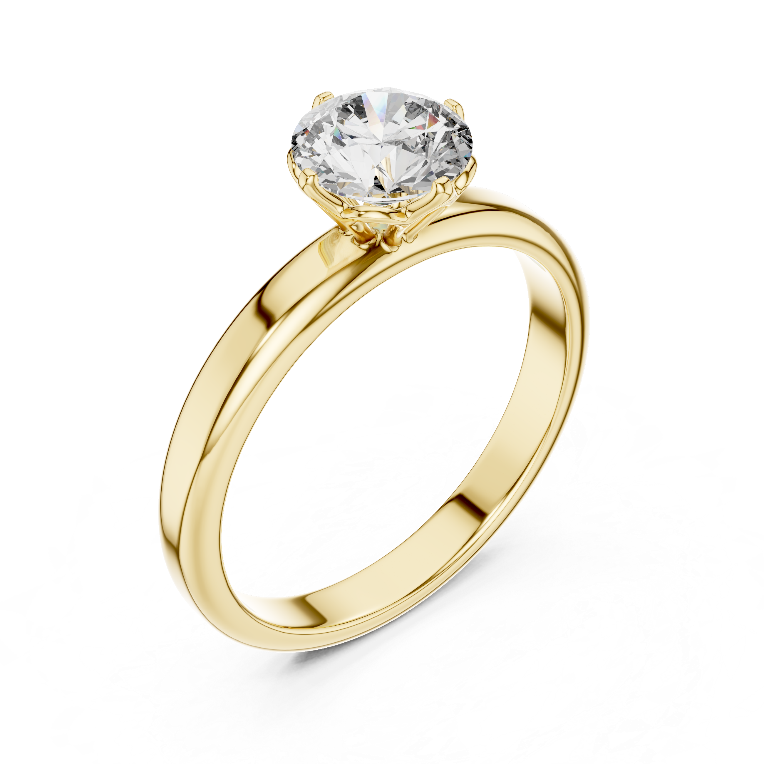 Round Lab Grown Diamond Solitaire Engagement Ring