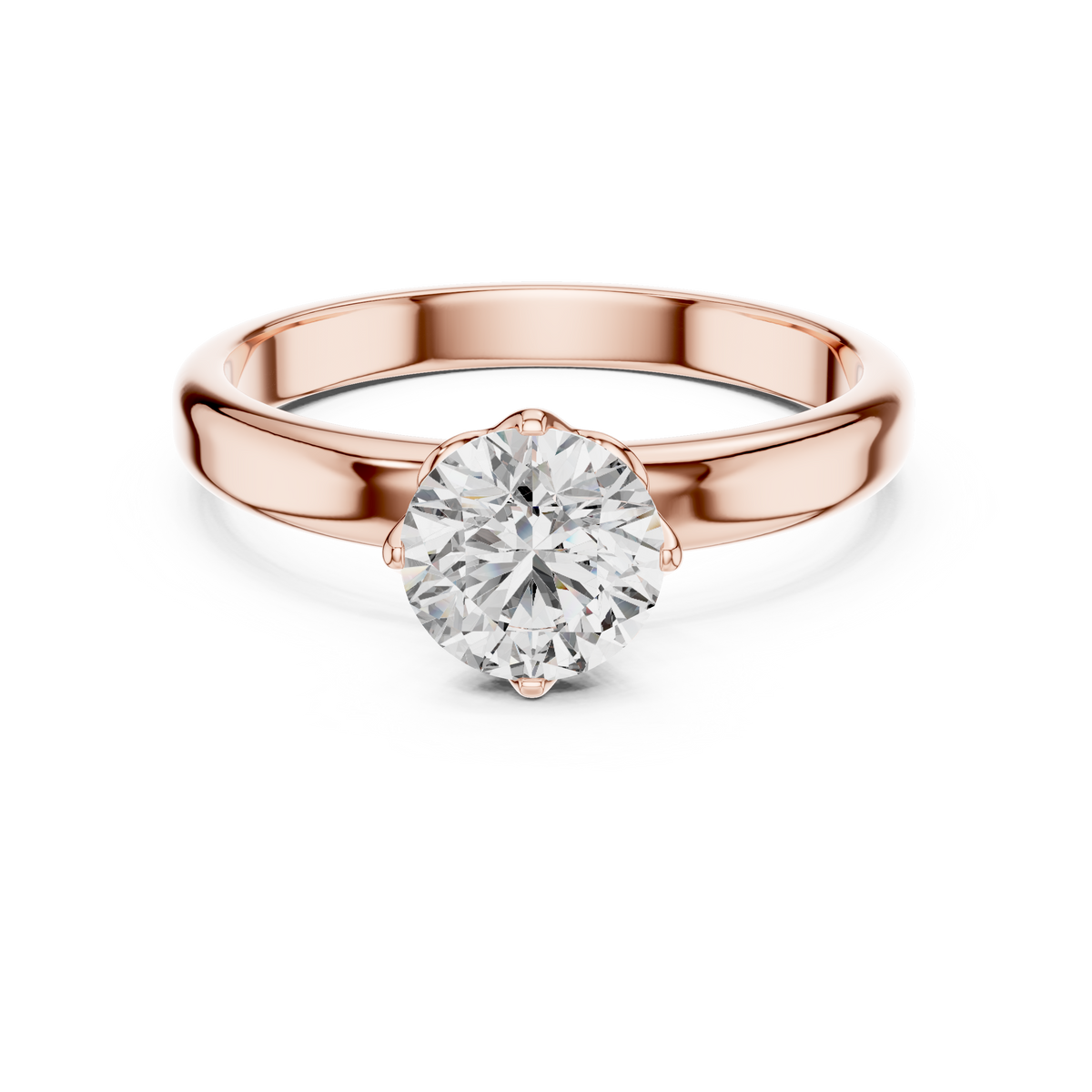Round Lab Grown Diamond Solitaire Engagement Ring