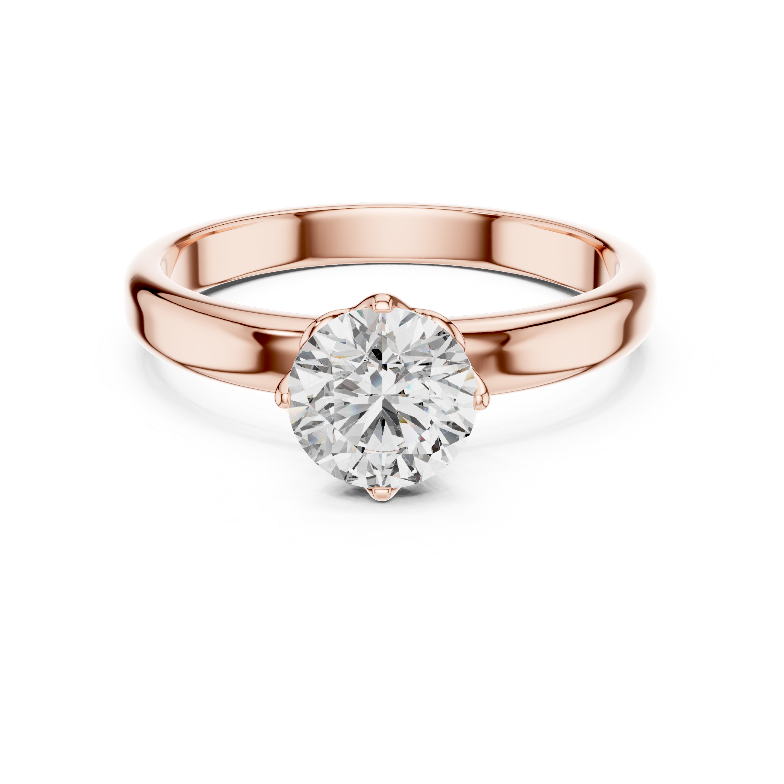 Round Lab Grown Diamond Solitaire Engagement Ring