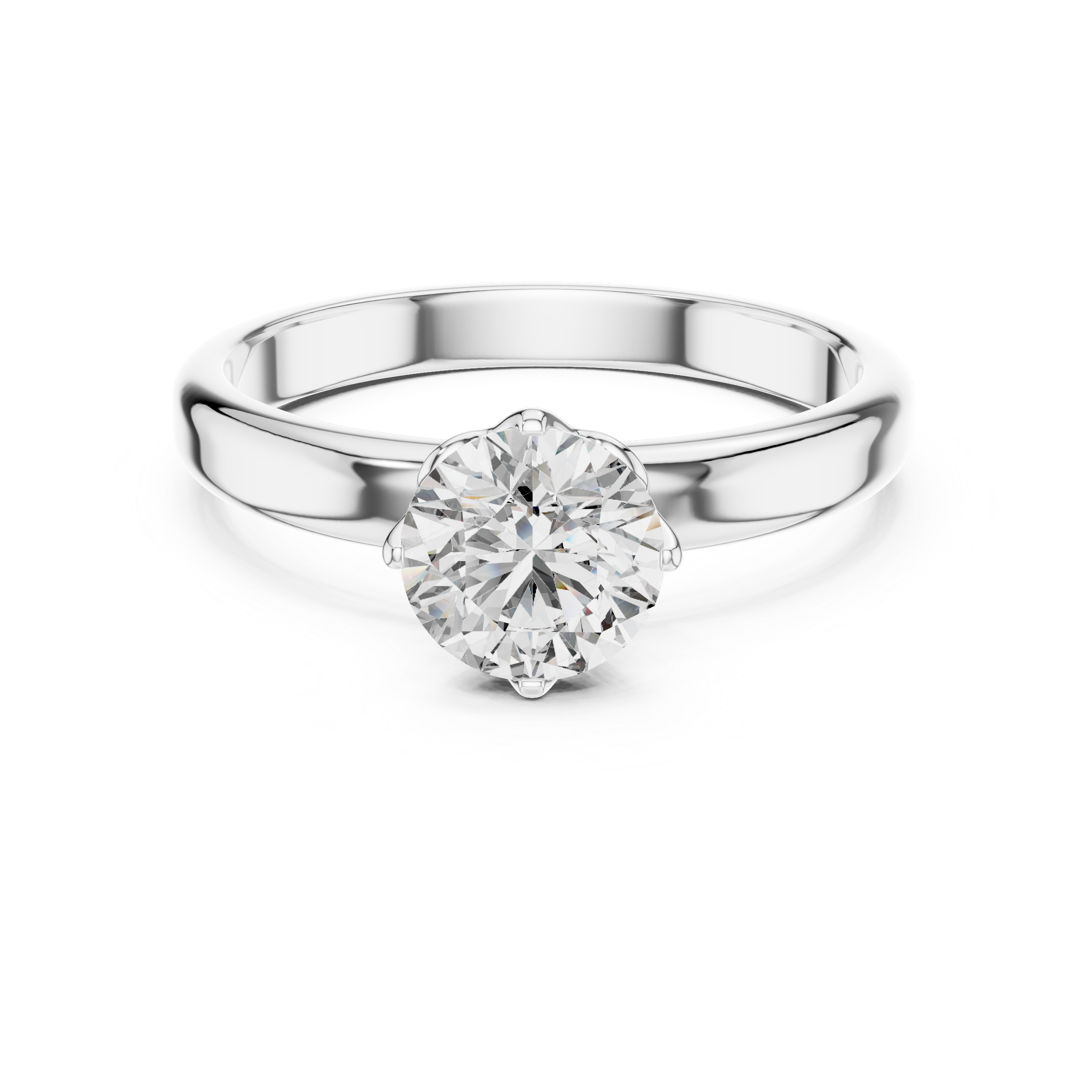 Round Lab Grown Diamond Solitaire Engagement Ring