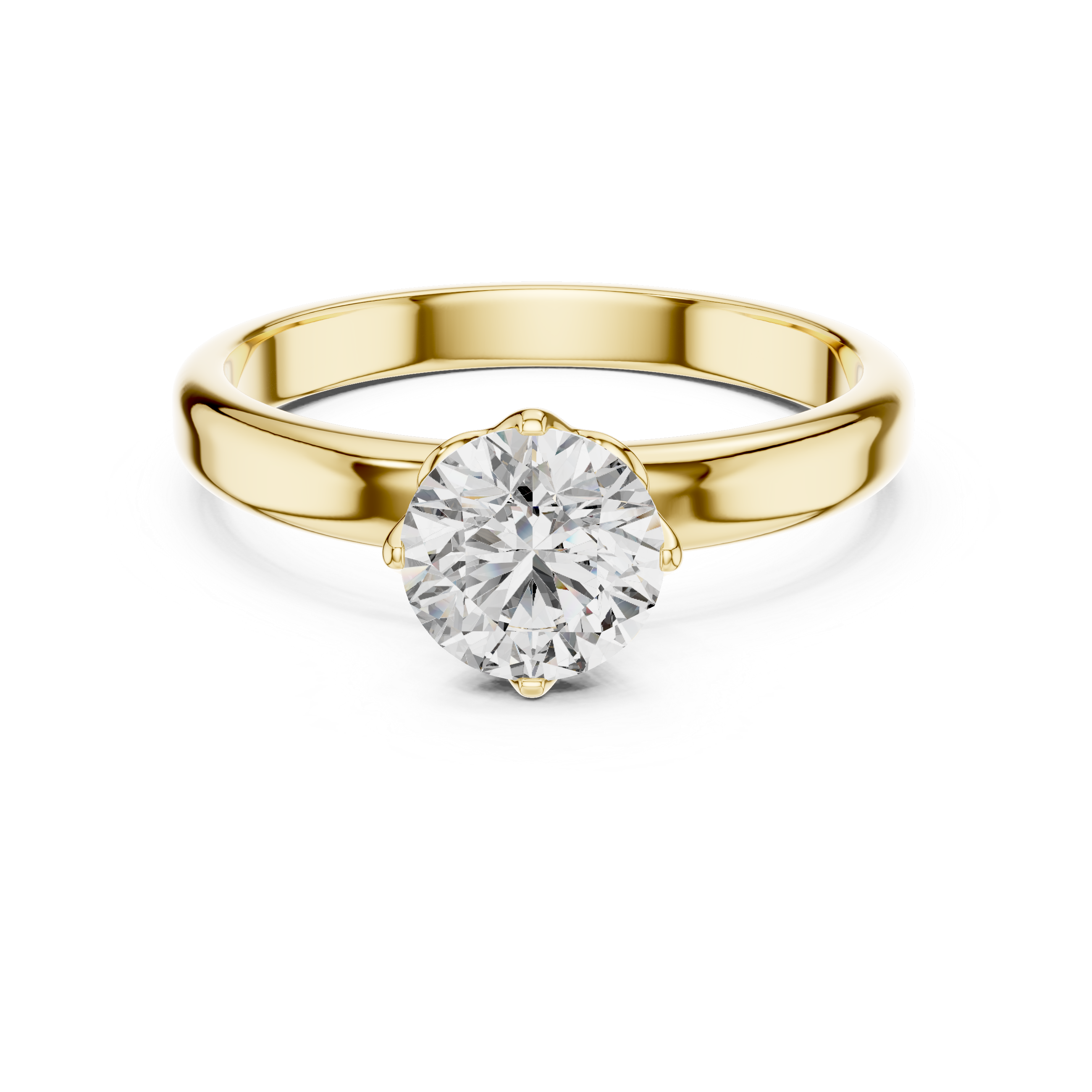 Round Lab Grown Diamond Solitaire Engagement Ring