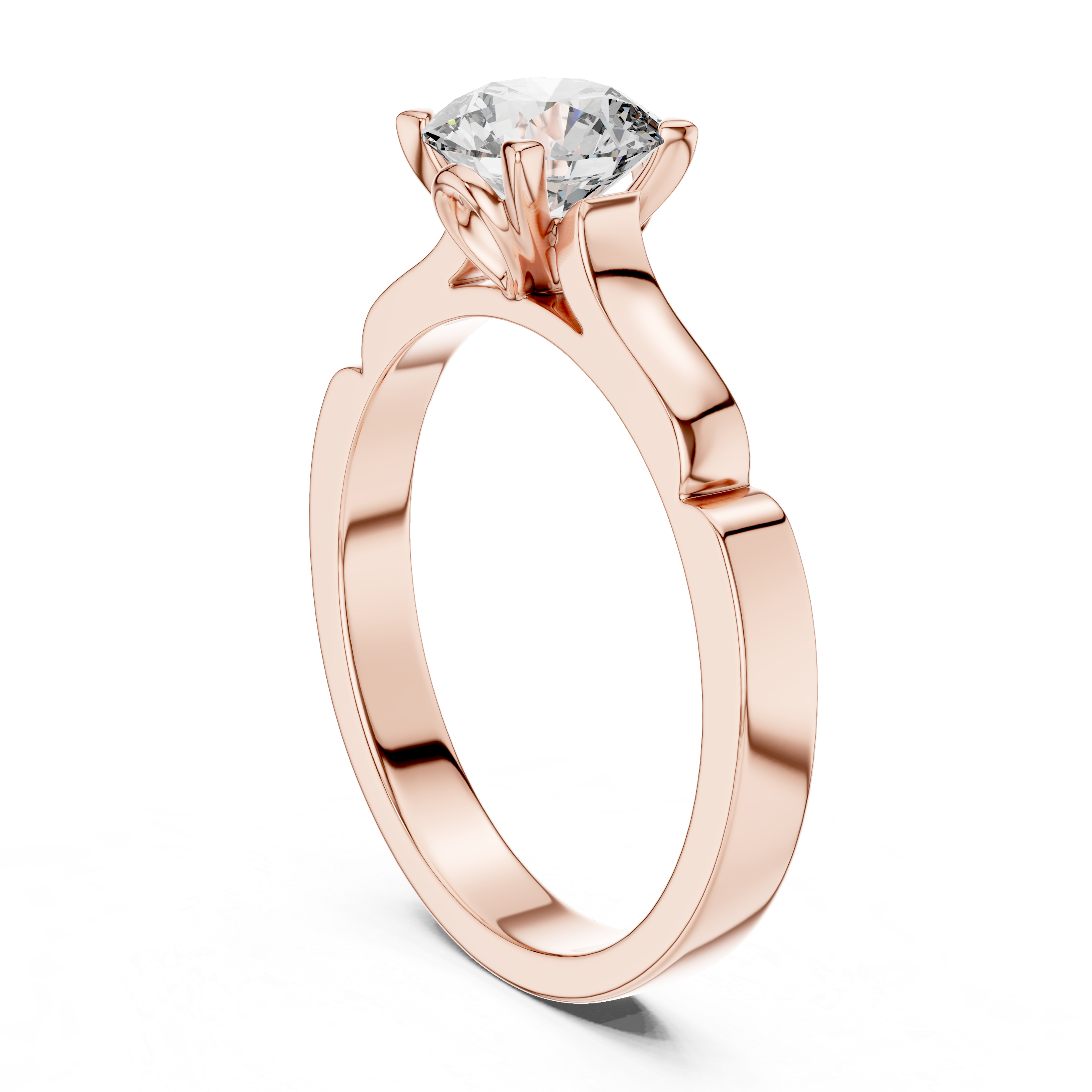 Round Lab Grown Diamond Solitaire Engagement Ring